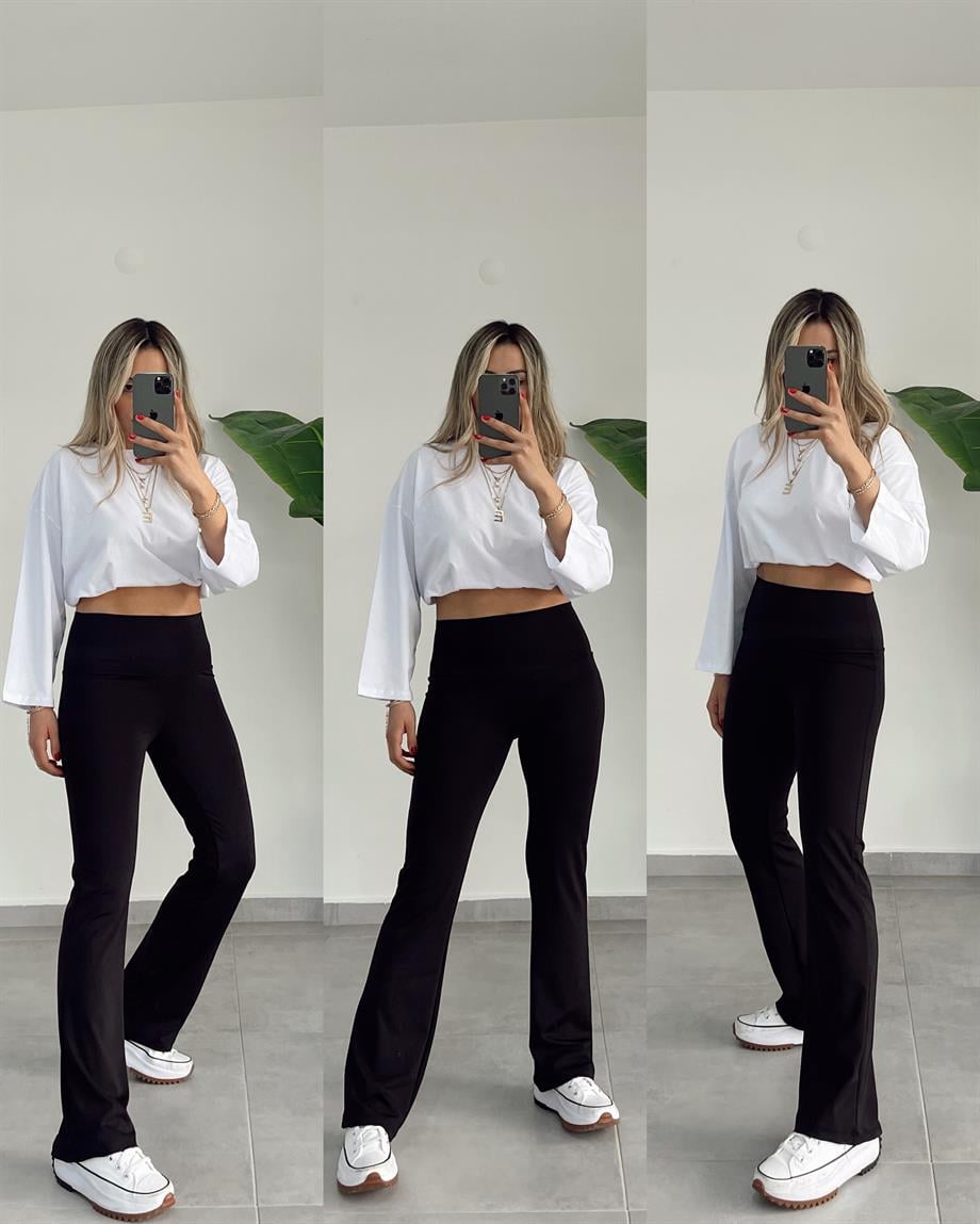 Boru Paça Siyah Fit  Tayt