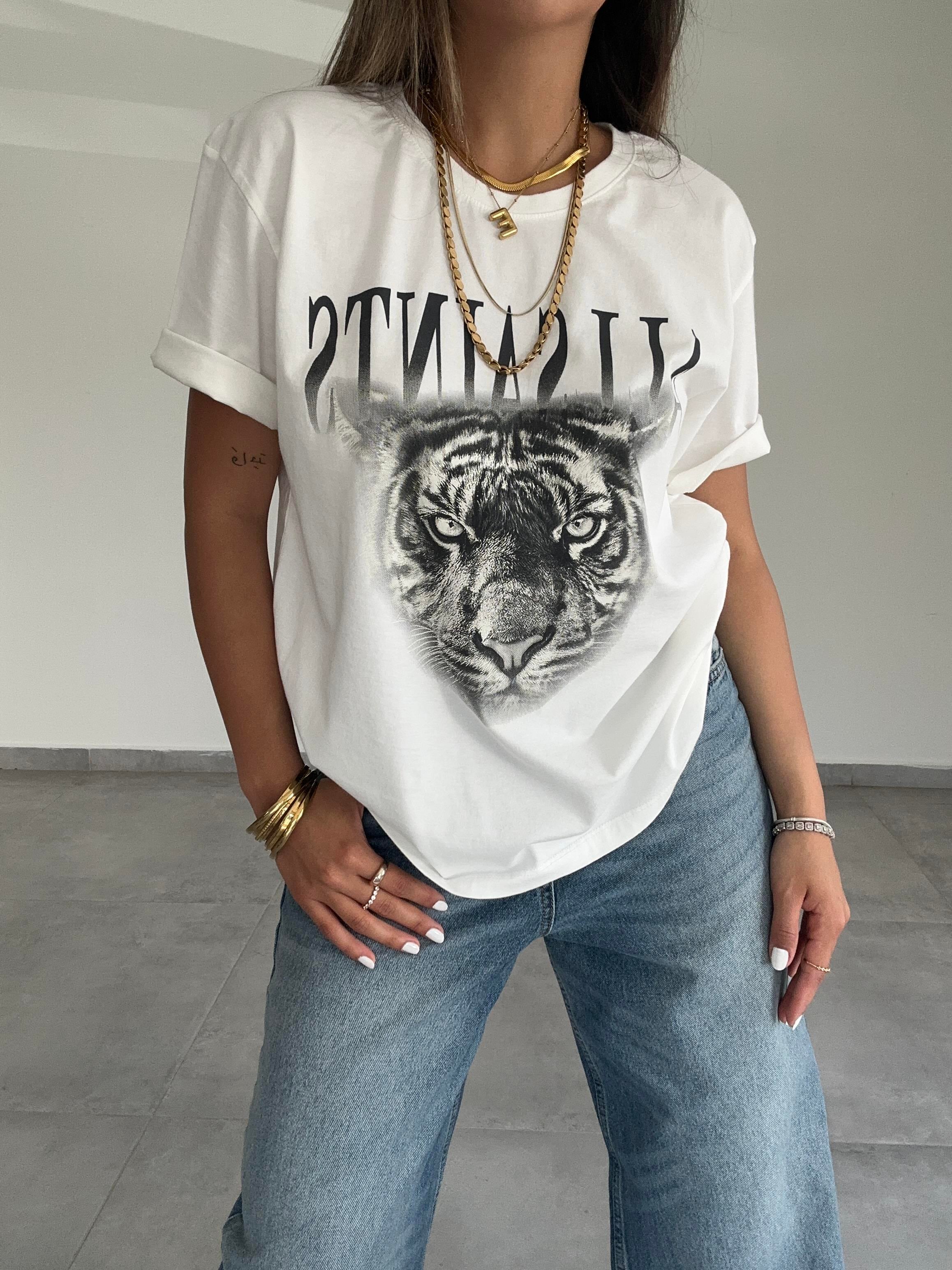 Ekru Baskılı Tişört