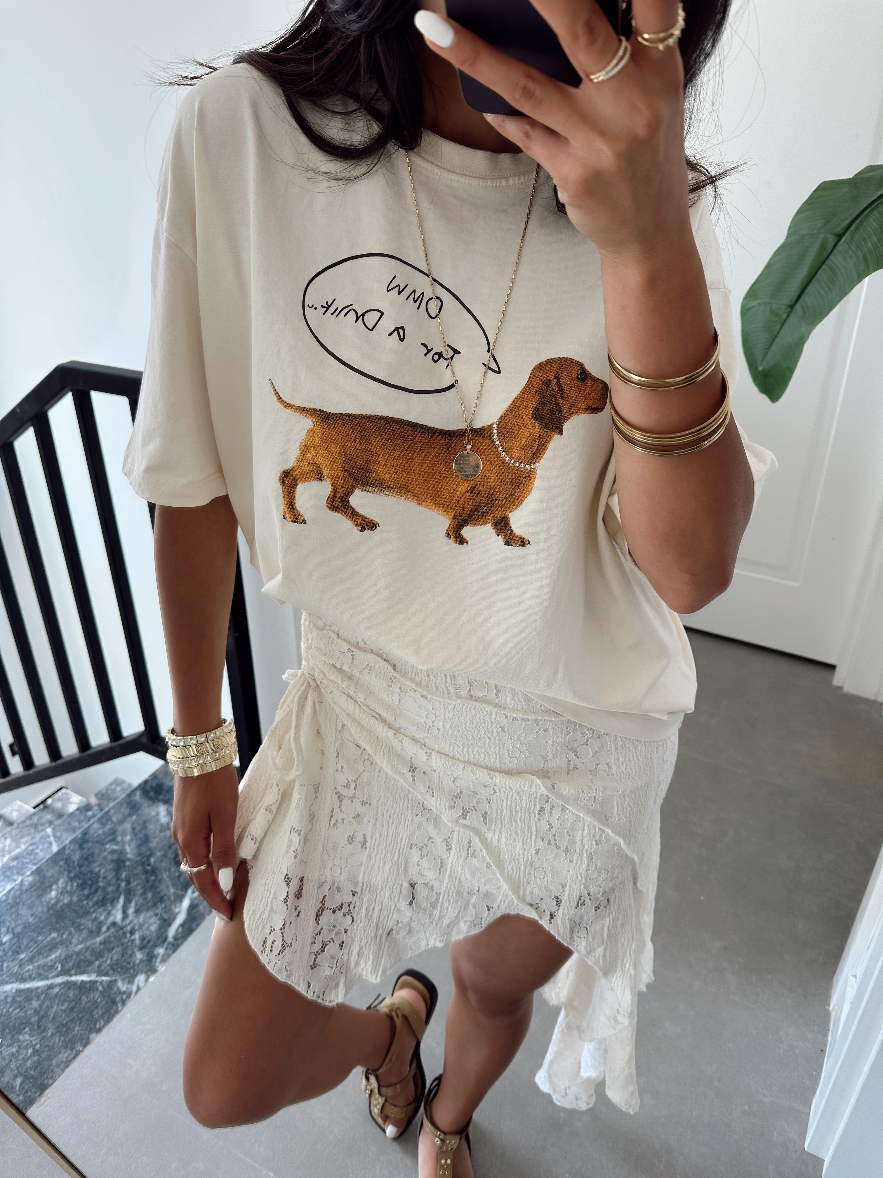 Ekru Baskılı Tshirt