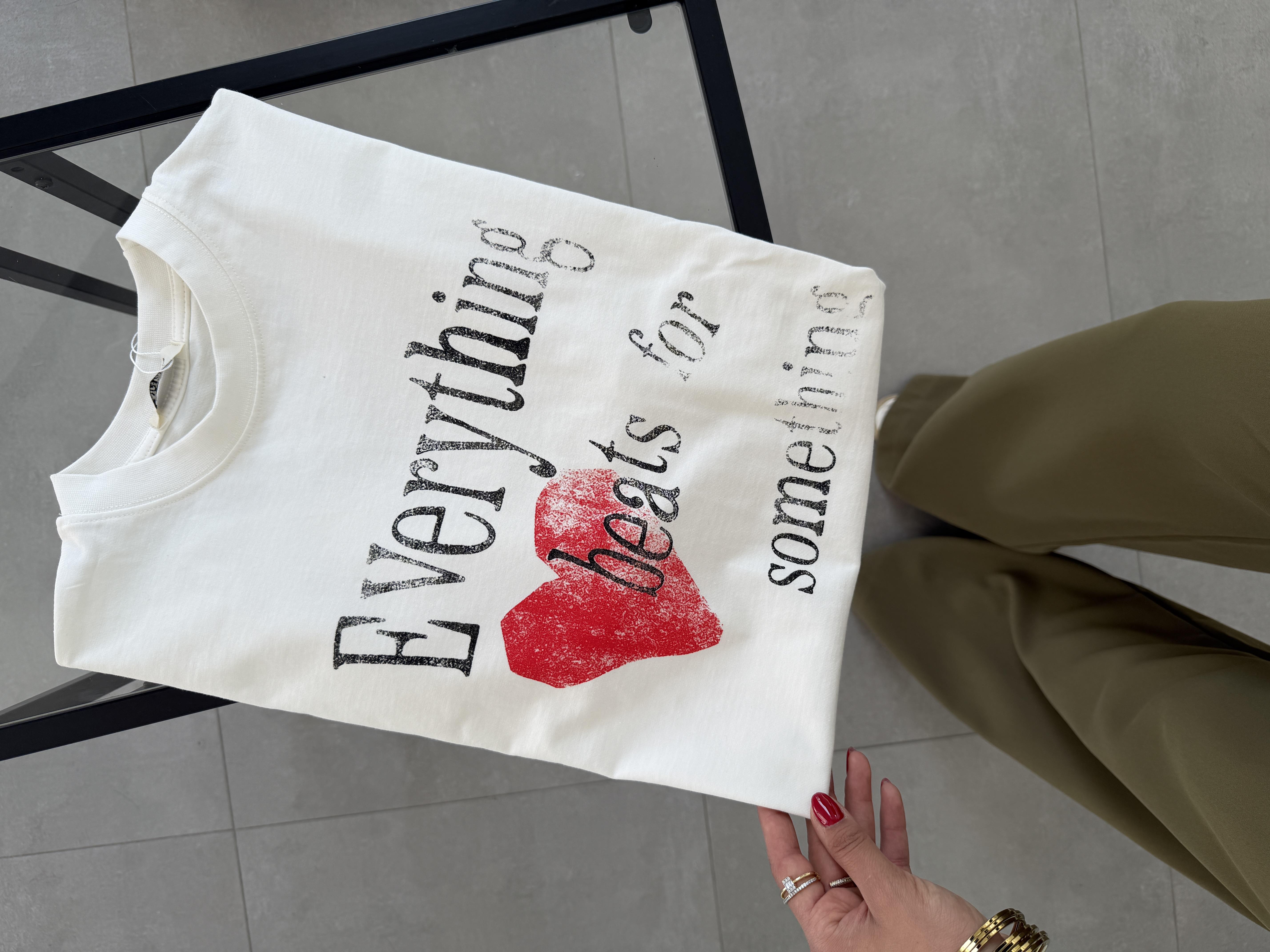 Ekru Kısa Kollu T-Shirt