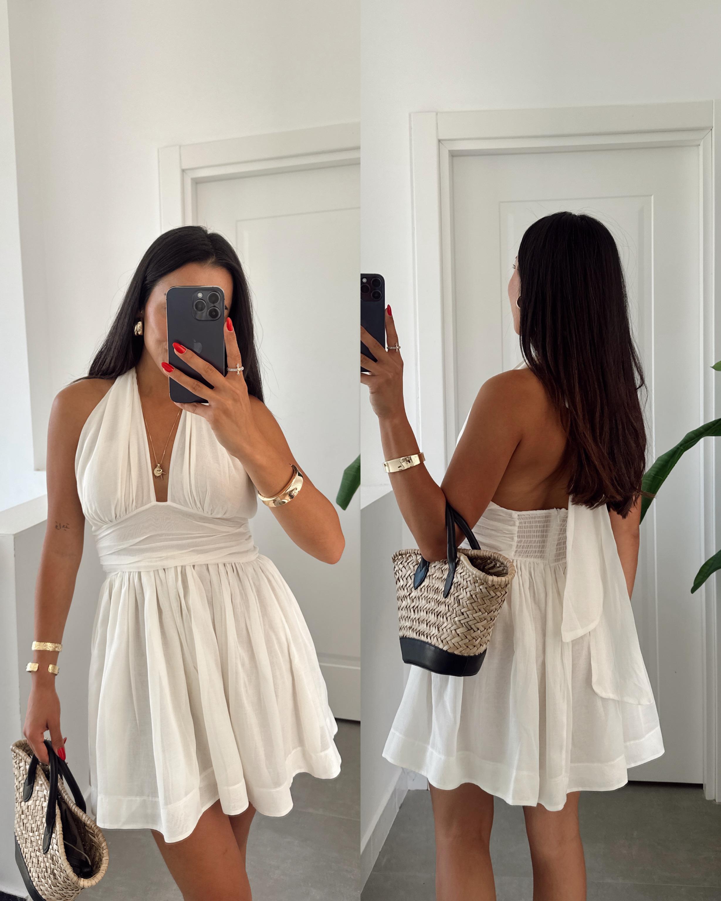 Ekru Lui Floid Elbise