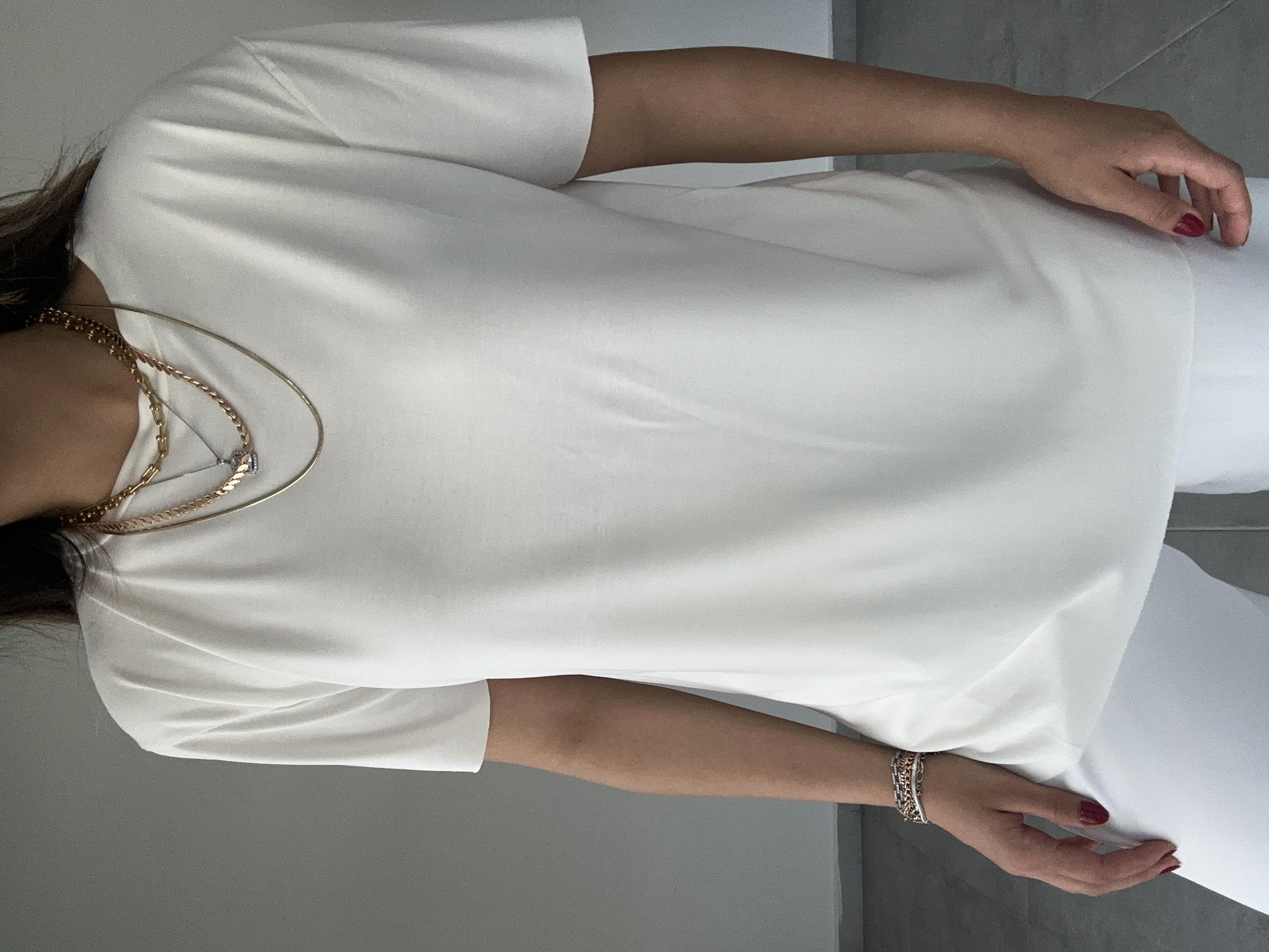 Ekru Modal Kumaş Bisiklet Yaka Tişört