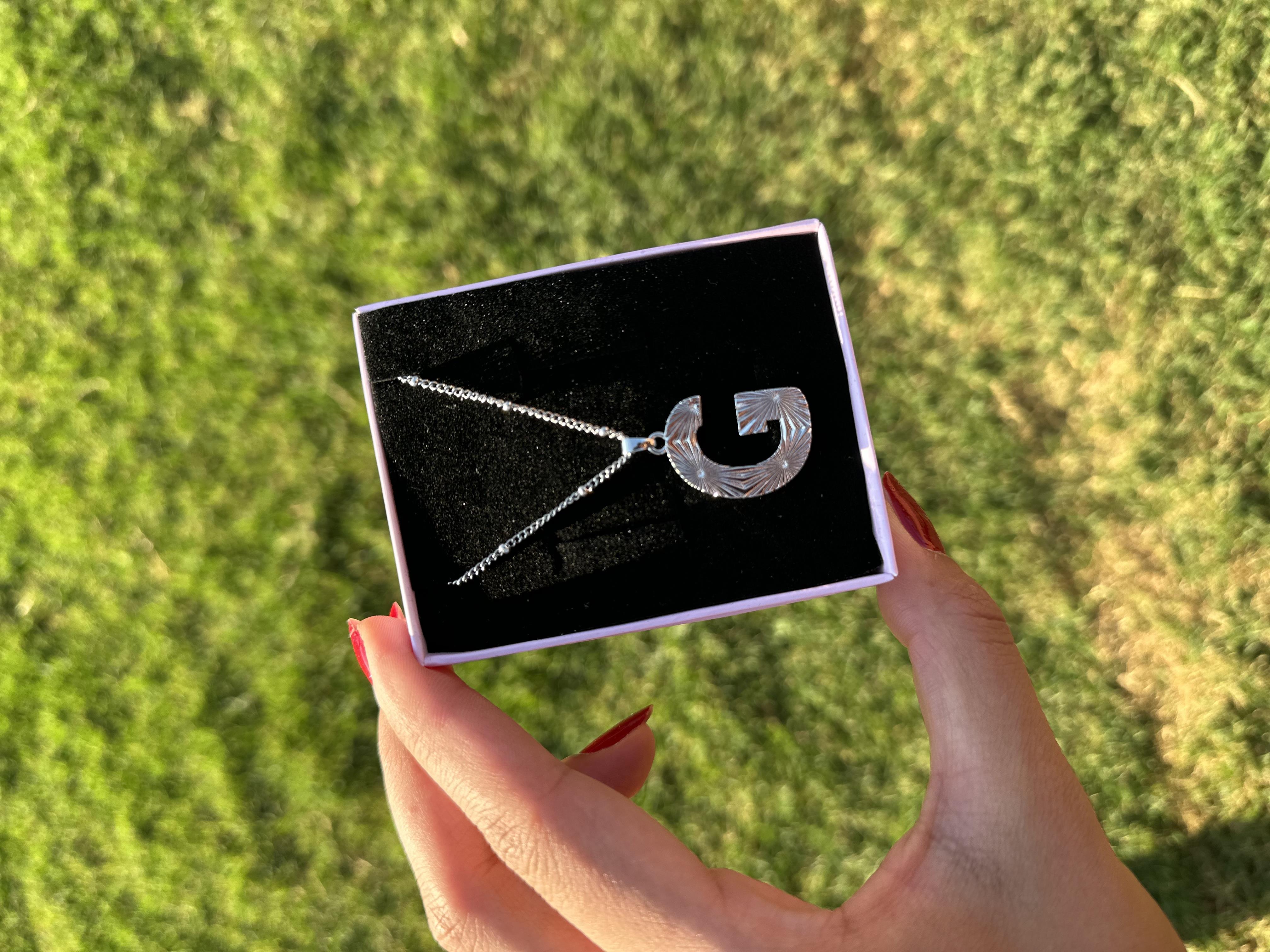 G Çelik Silver Harf Kolye