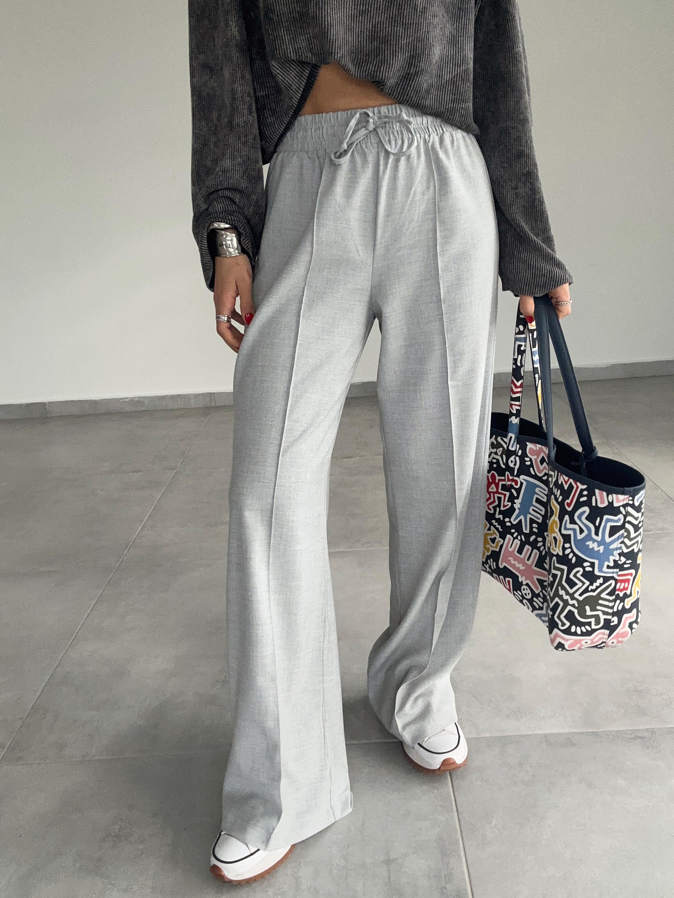 Gri Poliviskon Pantolon