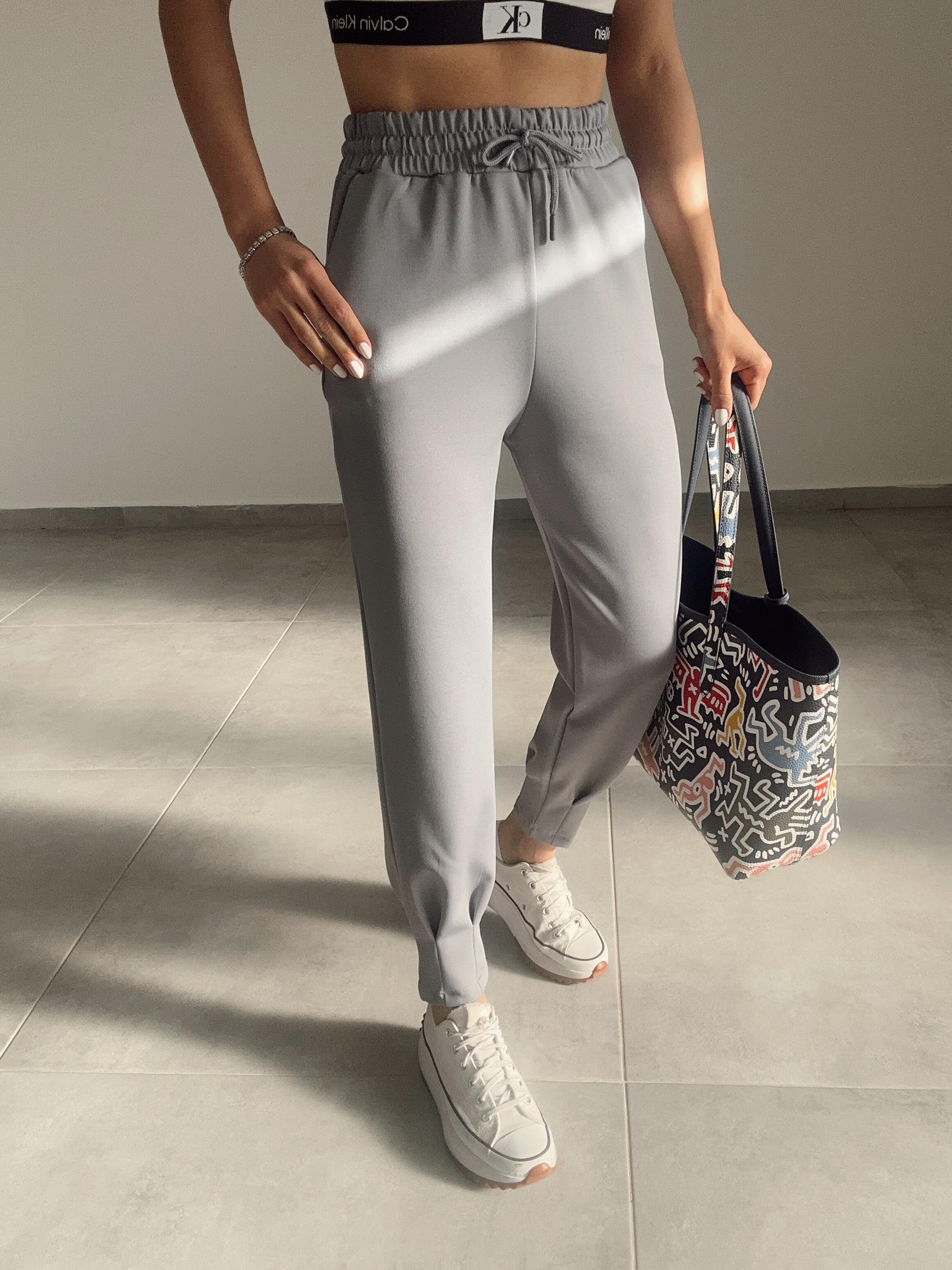 Gri Scuba Paça Pileli Eşofman