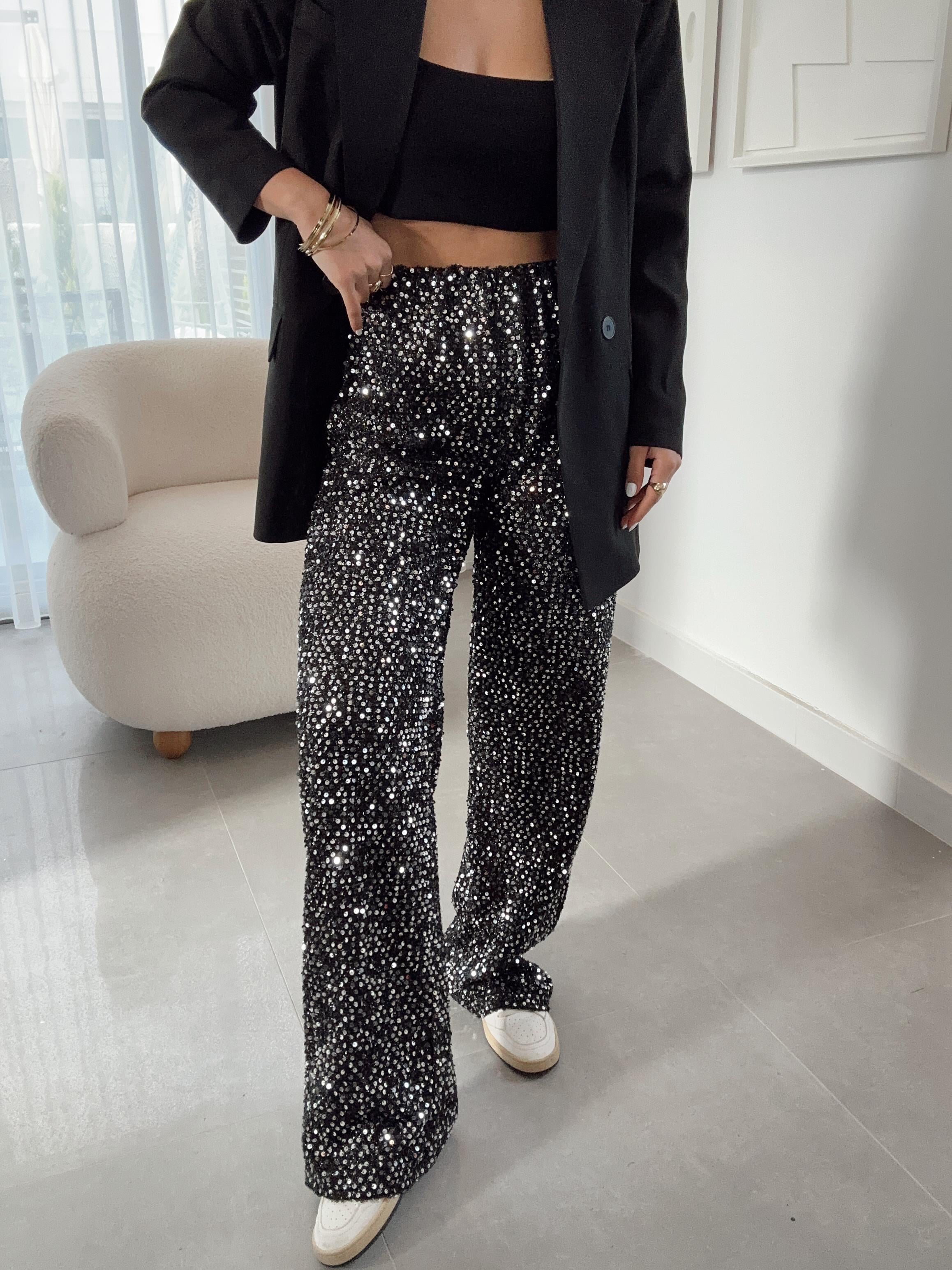 Gümüş Pul Payet Pantolon