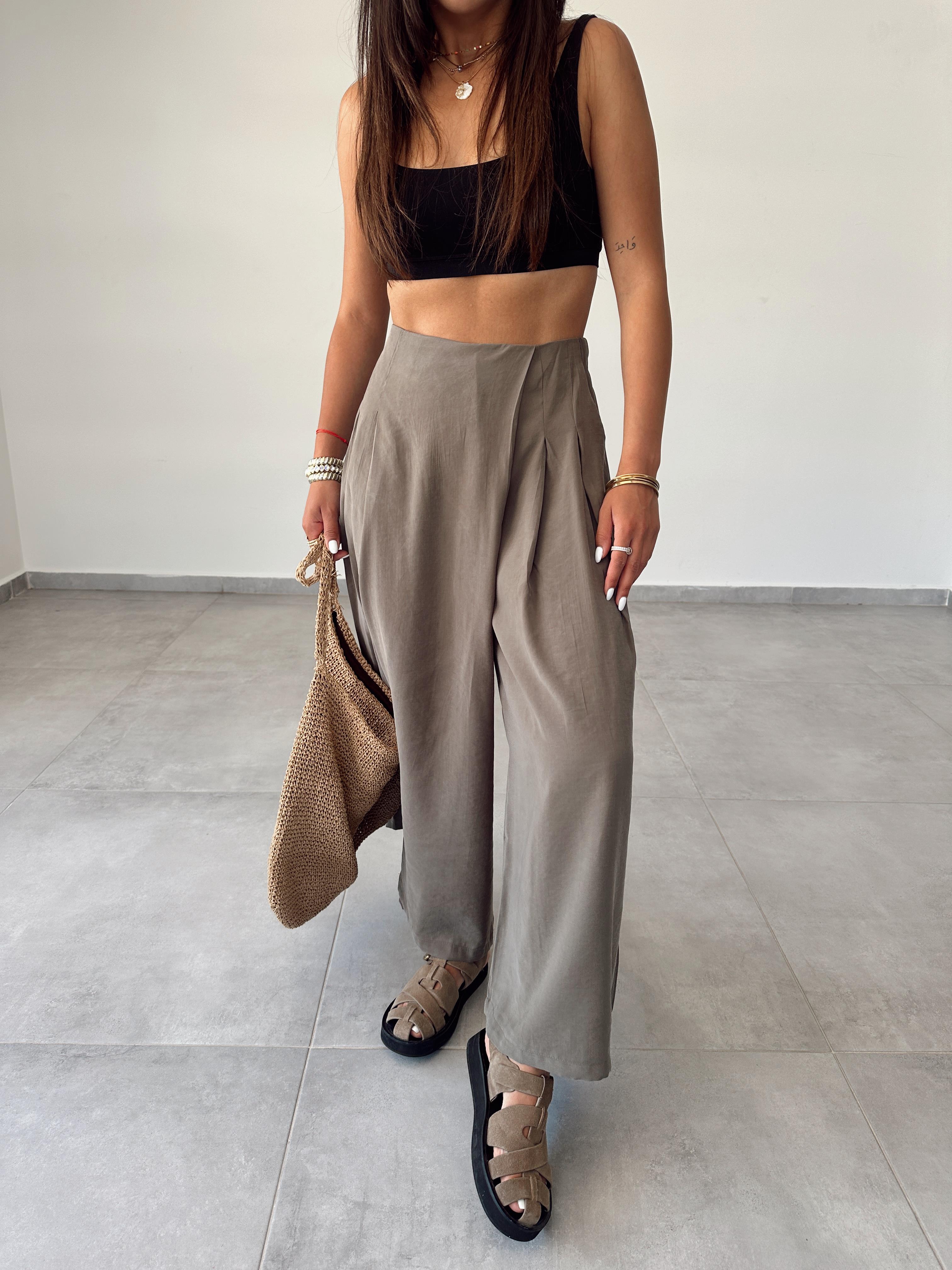 Haki Beli Lastkli Pareo Pantolon