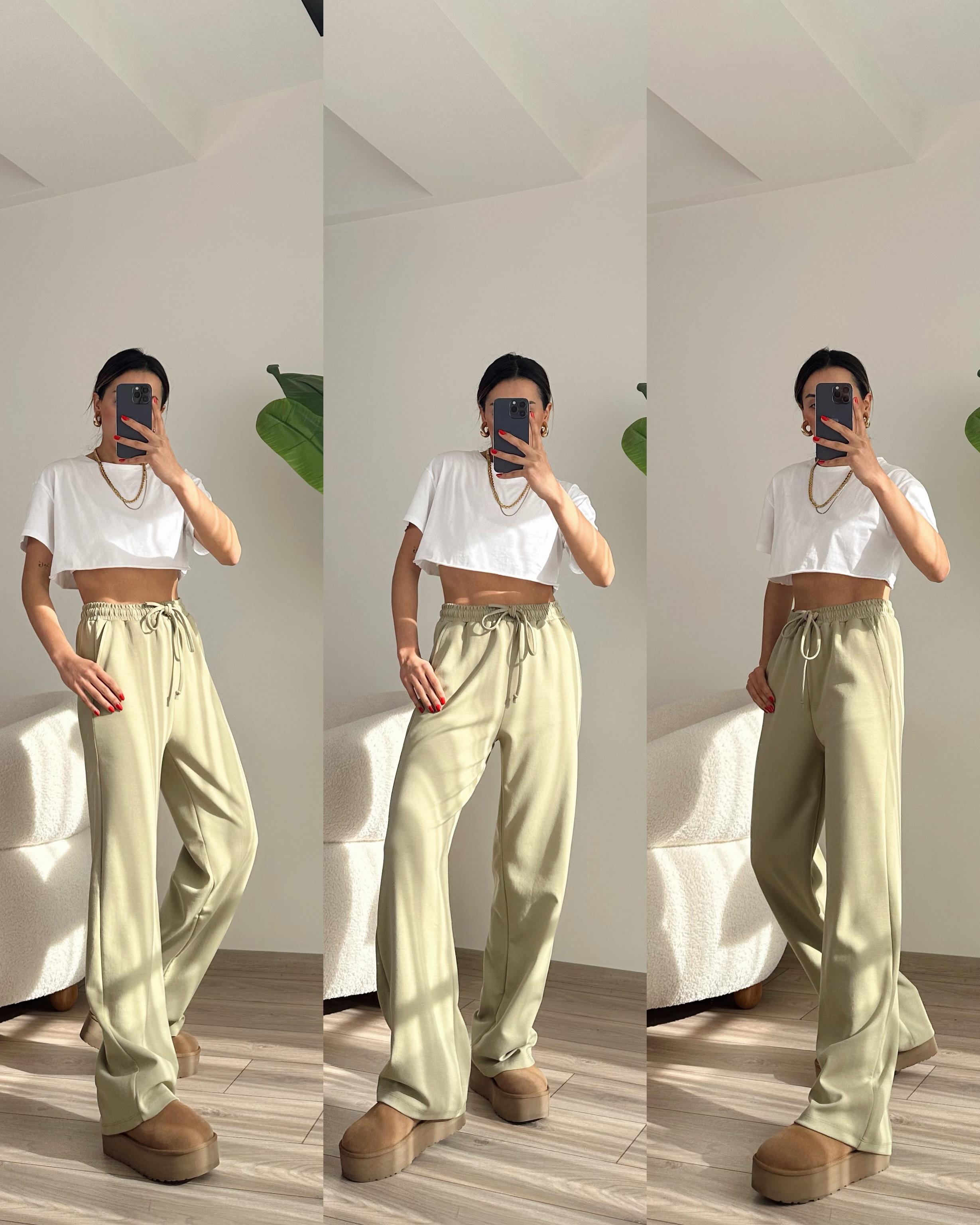 Haki Bol Paça Modal Pantolon