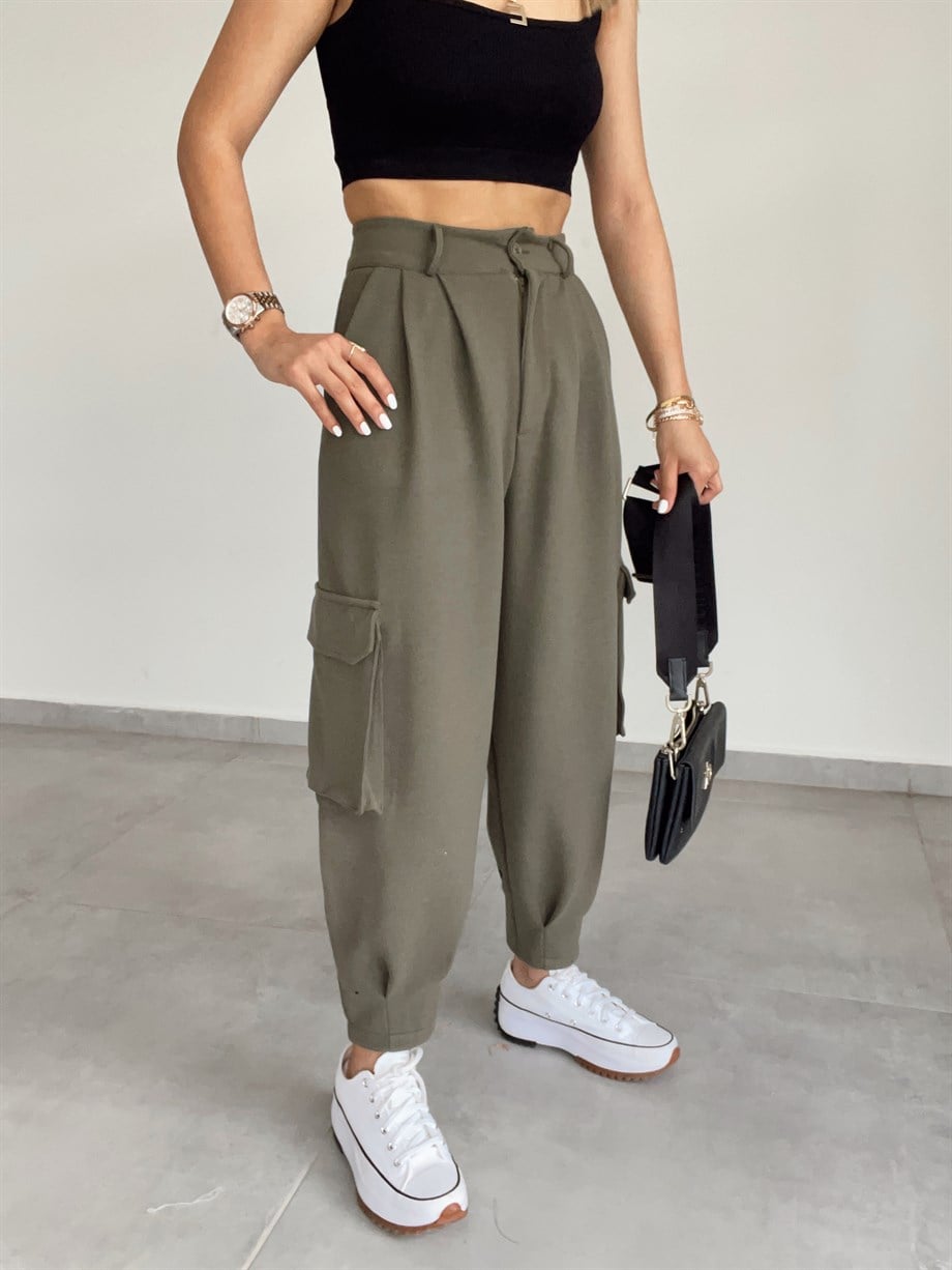 Haki Kargo Cepli Pantolon