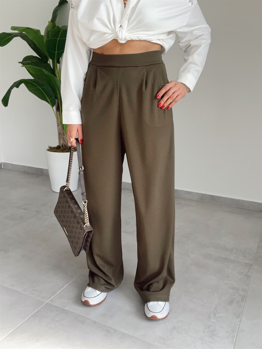 Haki Palazzo Pantolon