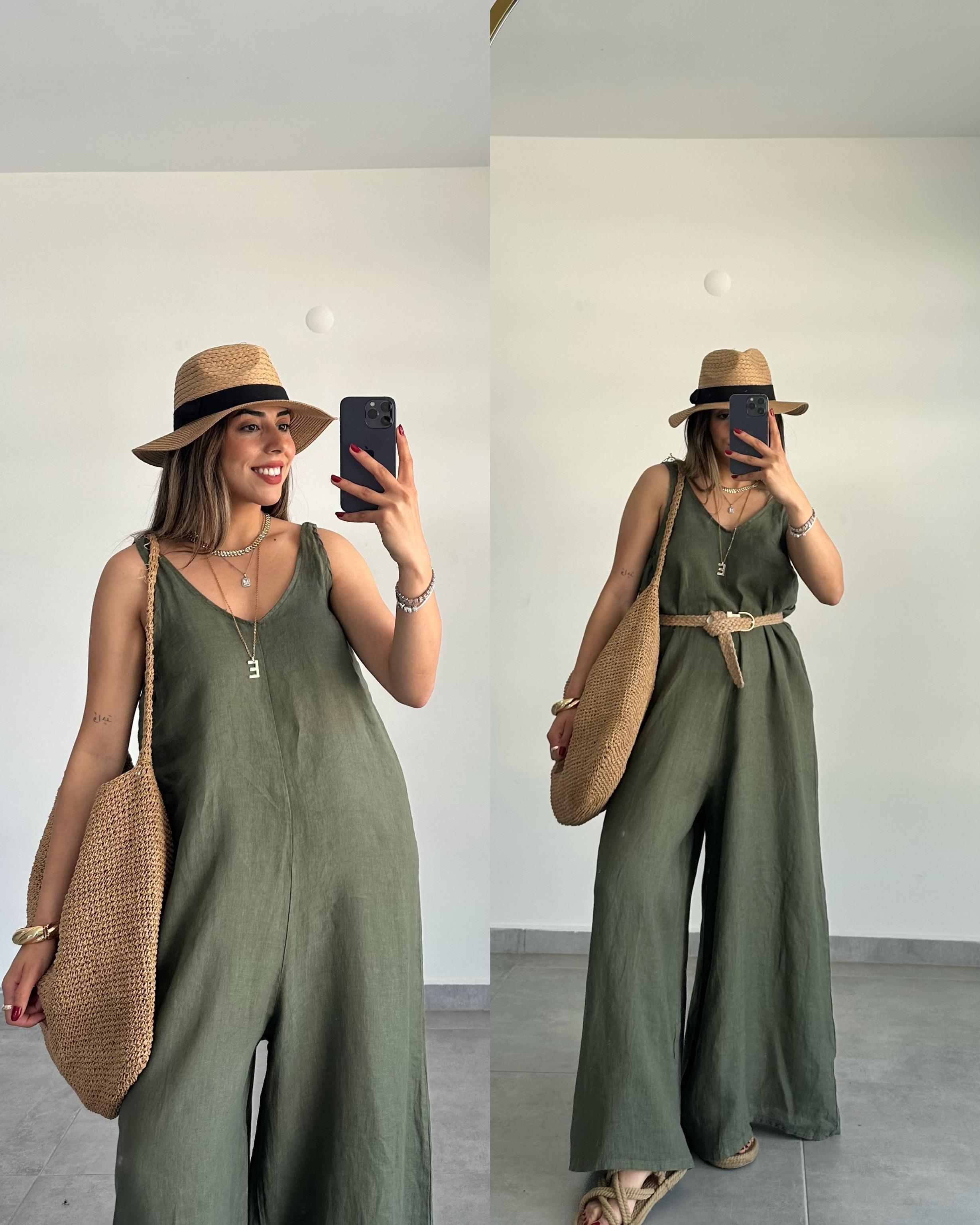 HELEN Bohem Haki Keten Tulum