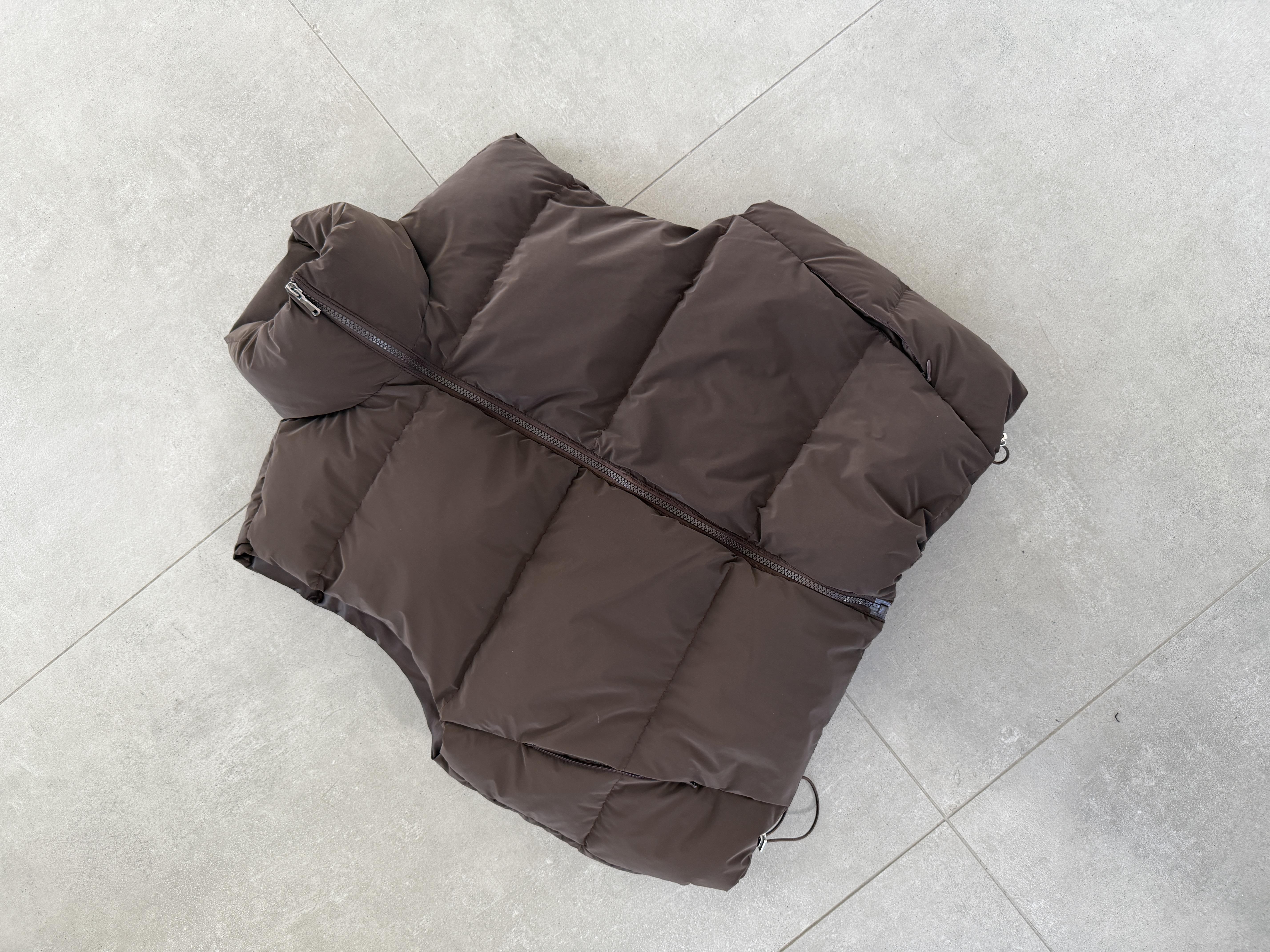 Kahve Dolumlu Dik Yaka Yelek