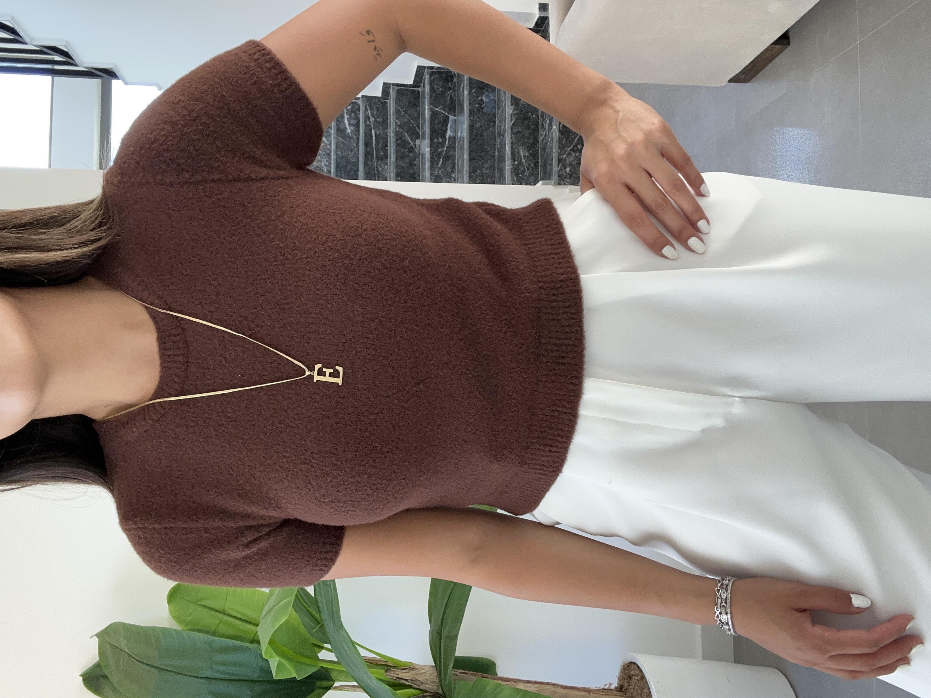 Kahve Kadın Triko Bluz