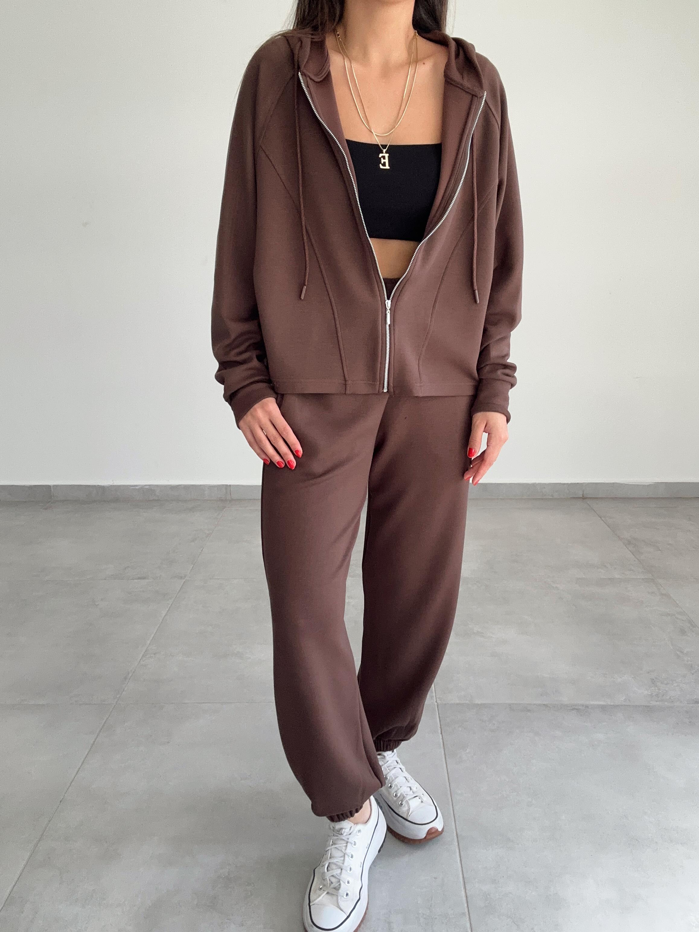 Kahve Oys Modal Kumaş Takım