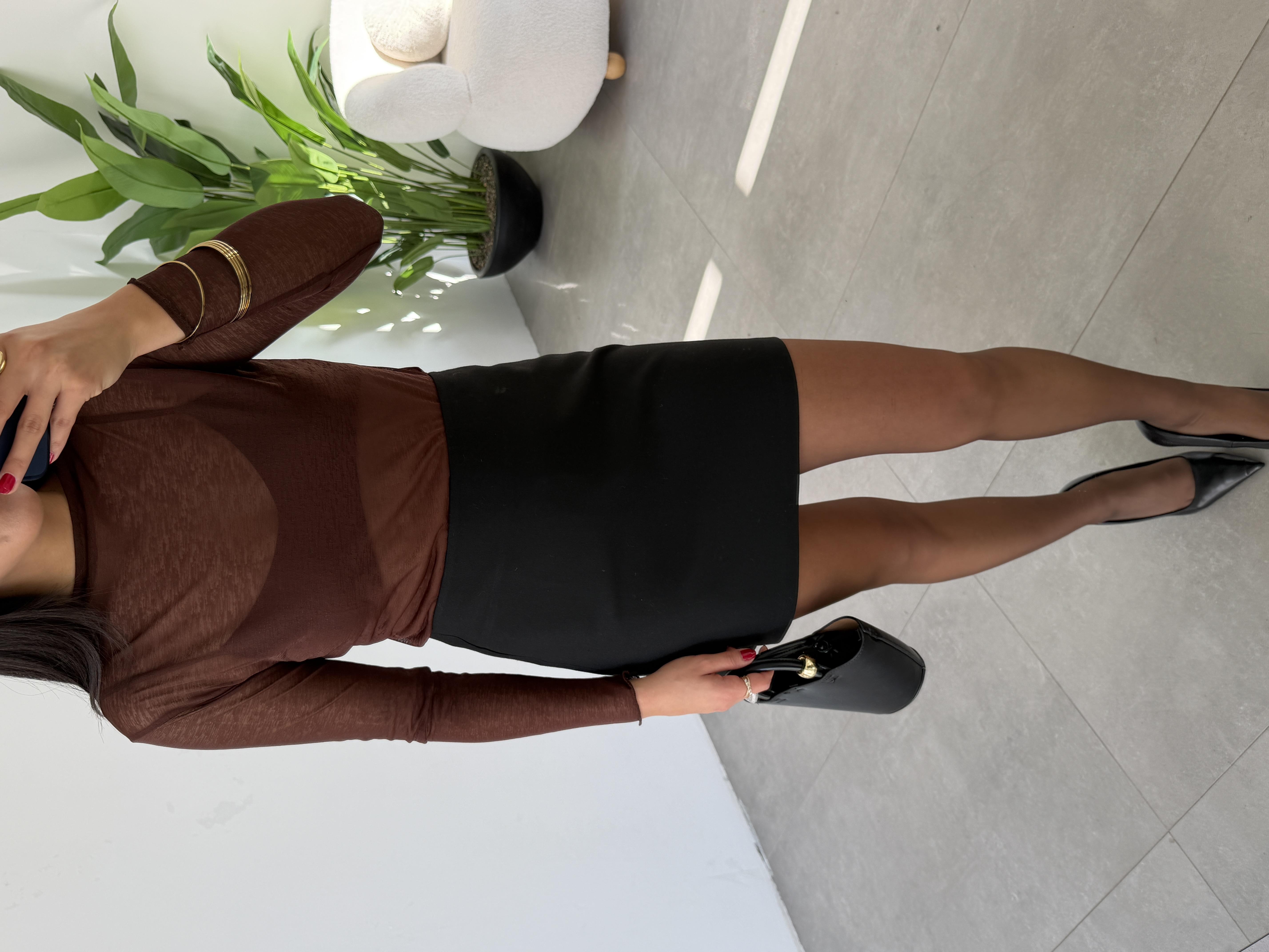 Kahve Transparan Bluz