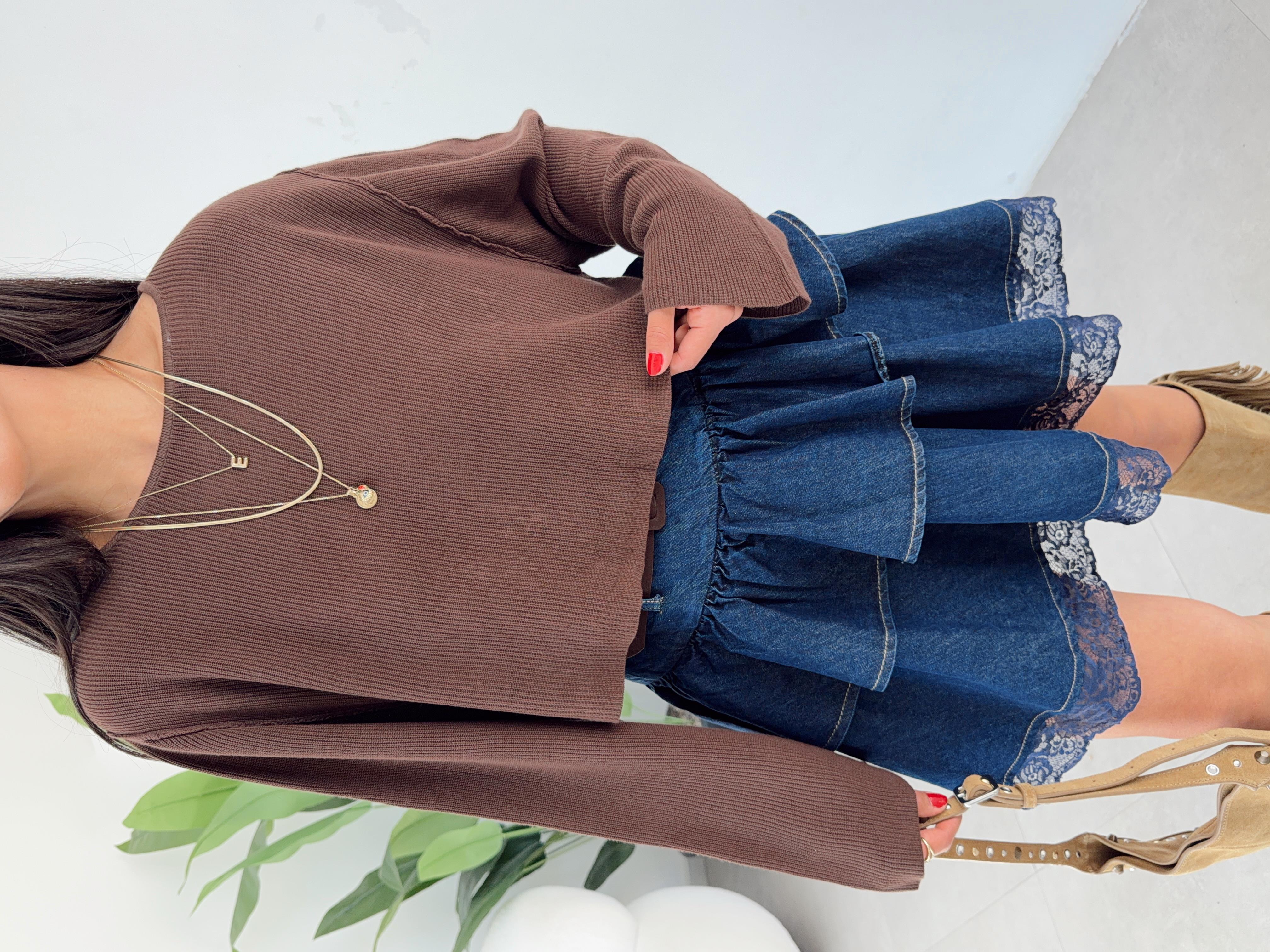 Kahve Yıkamalı Triko