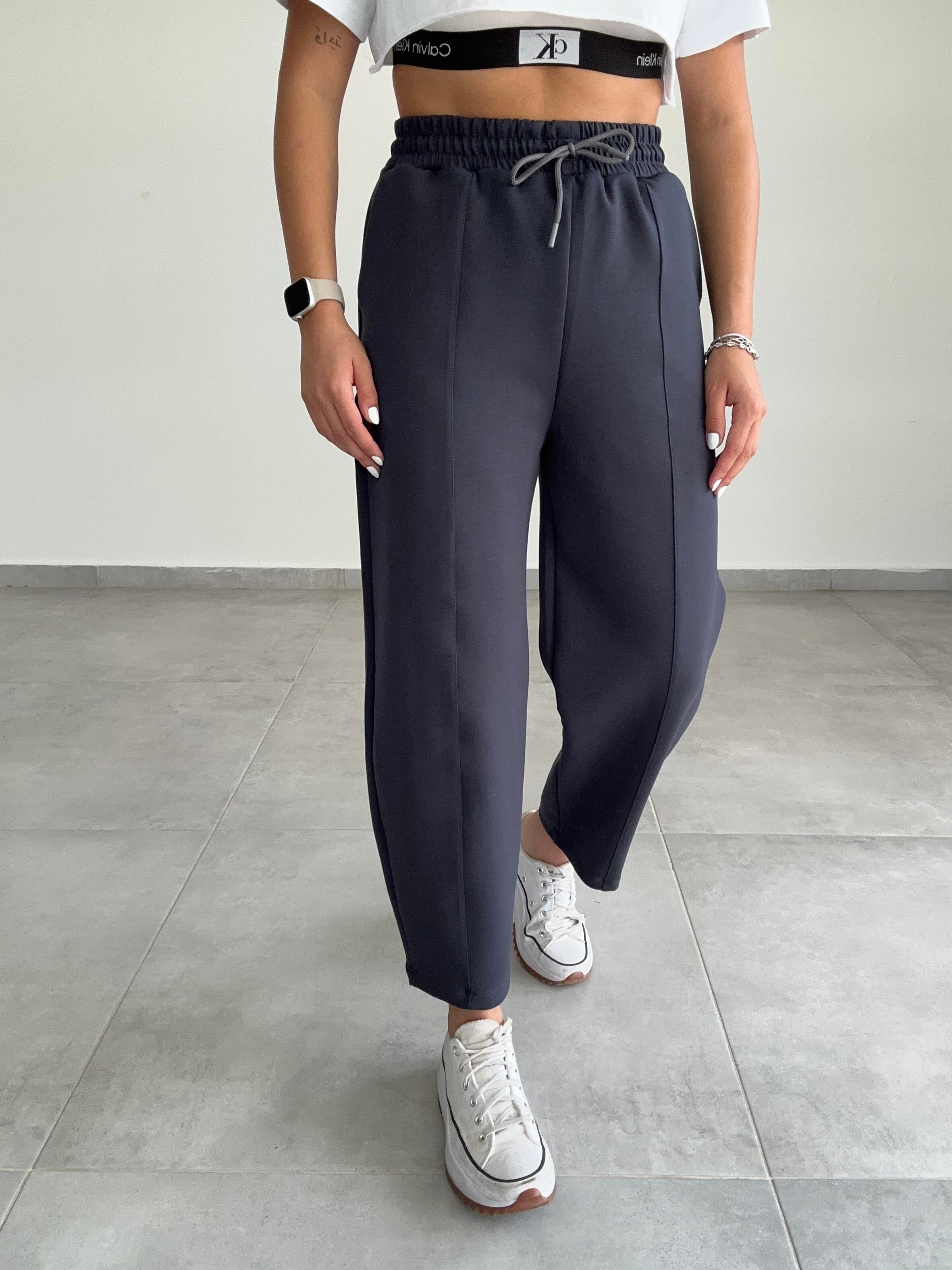 Kalila Antrasit Modal Çimalı Balon Pantolon