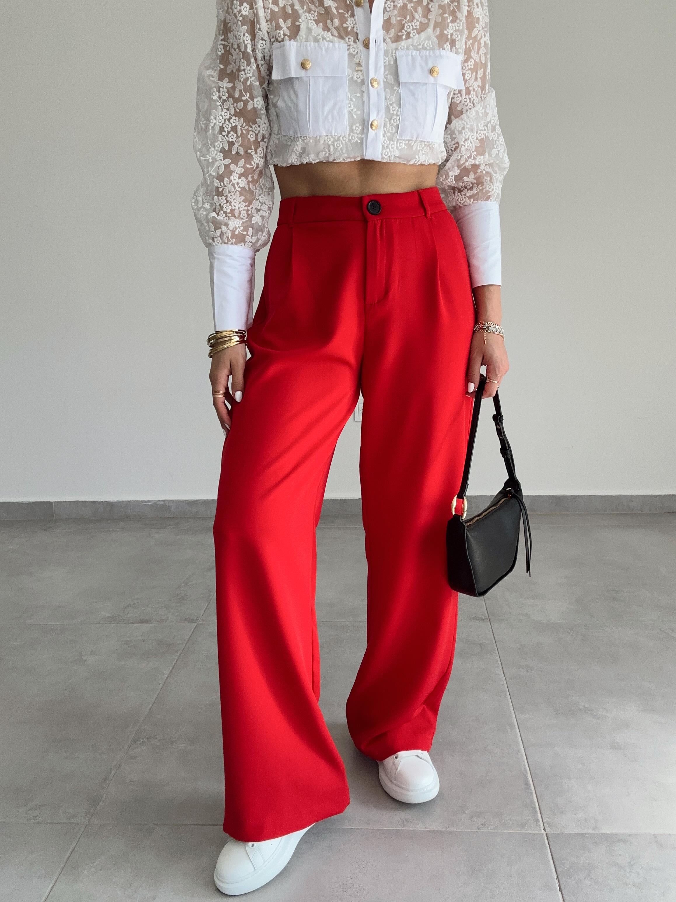 Kırmızı Hürrem Palazzo Pantolon