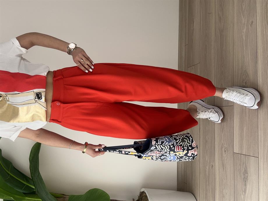 Kırmızı Şalvar Pantolon