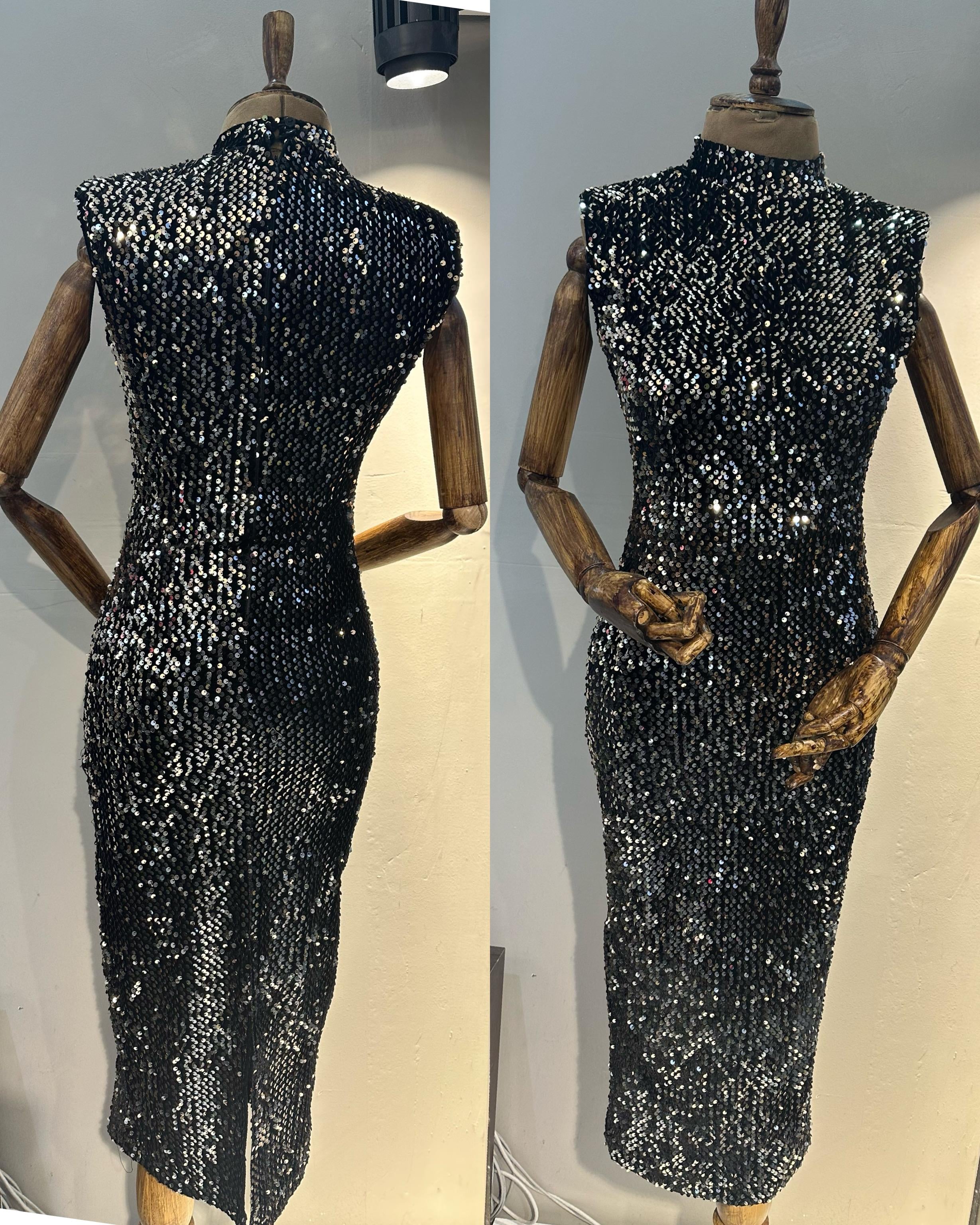 Kolsuz Maxi Streç Elbise-Gold