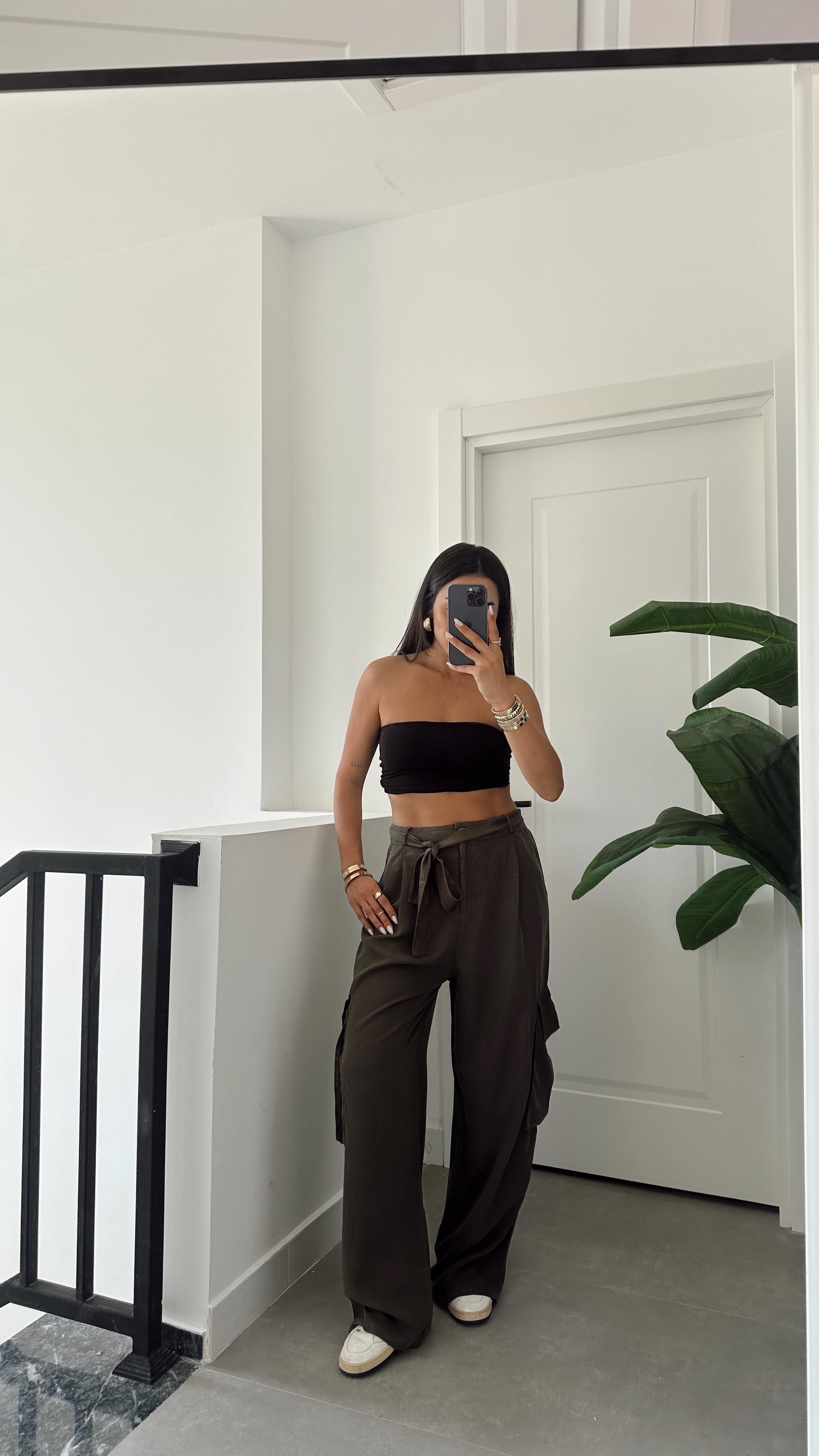 Koyu Haki Kargo Pantolon