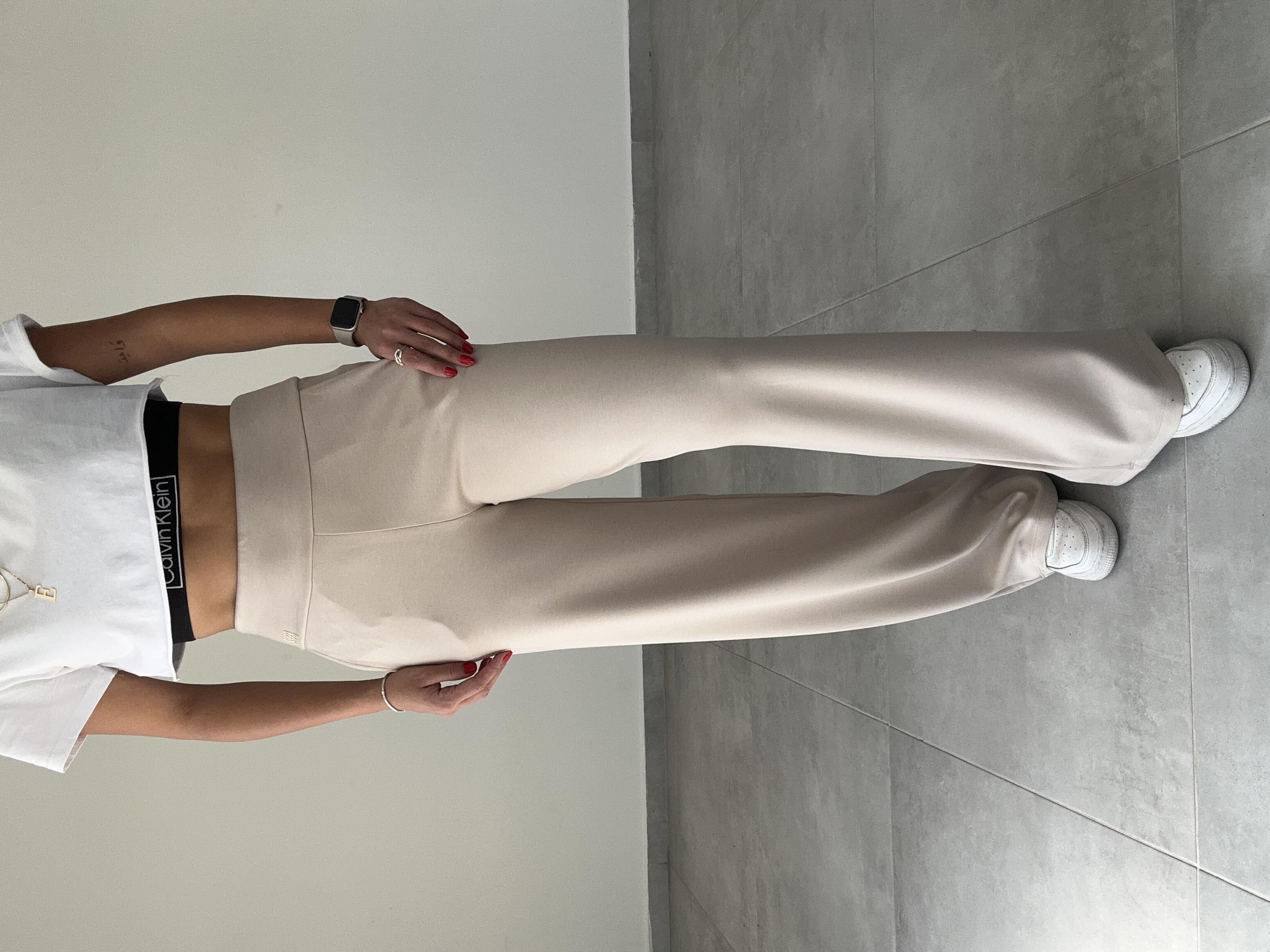 Krem Modal Kumaş Bol Paça Eşofman