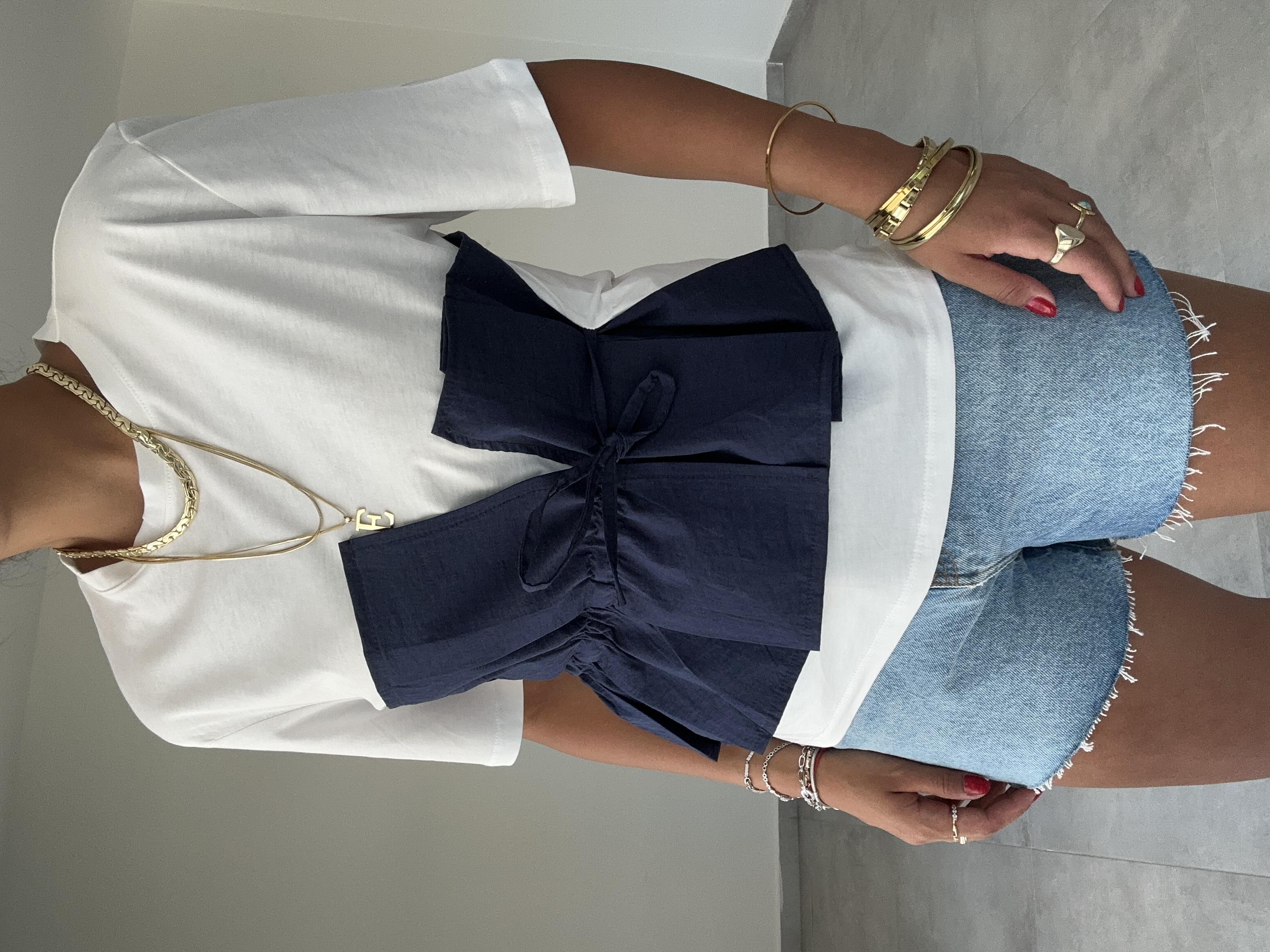 Lacivert  Korsajlı Tshirt