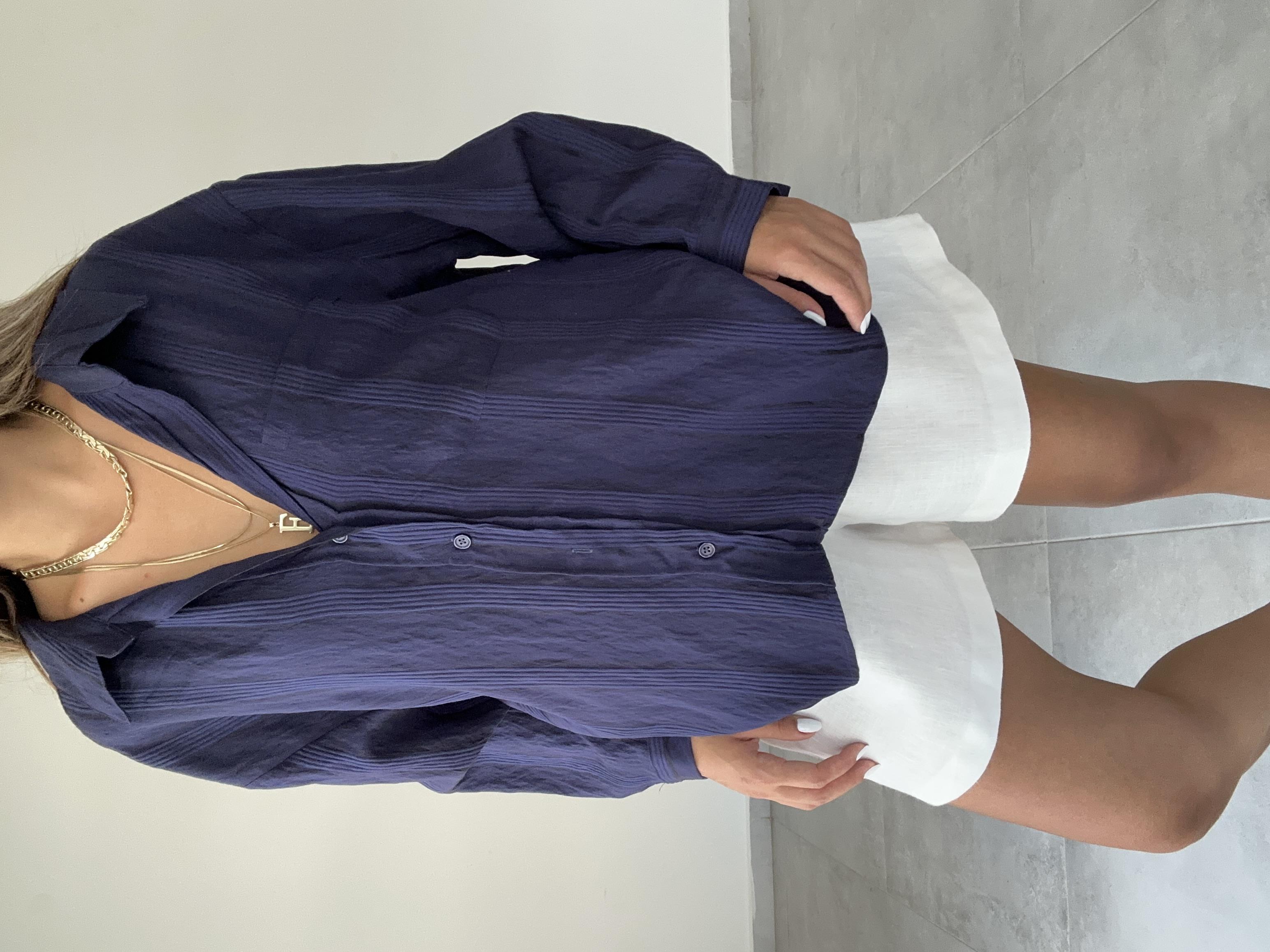 Lacivert Oversize Gömlek