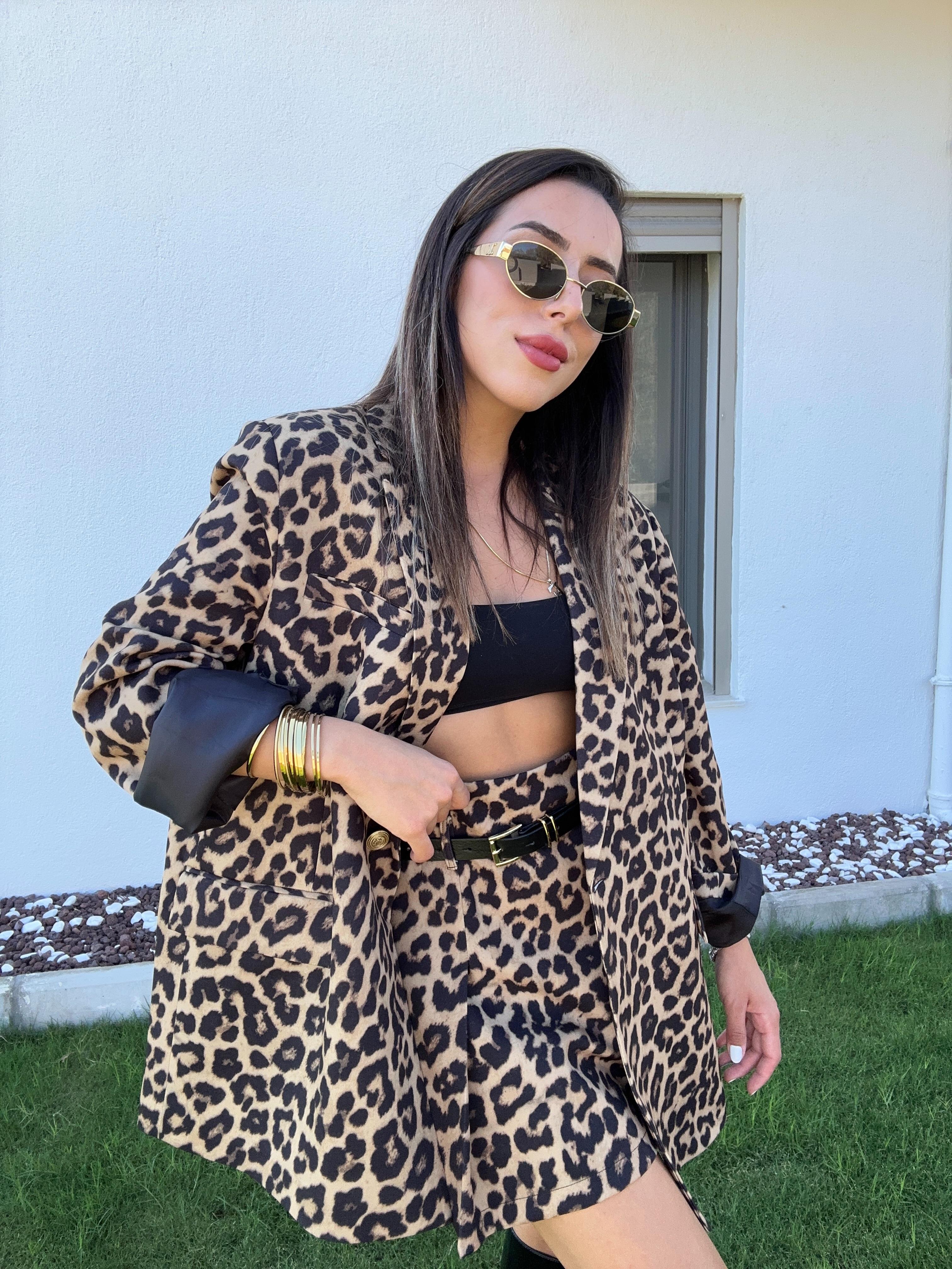 Leopar Blazer Ceket