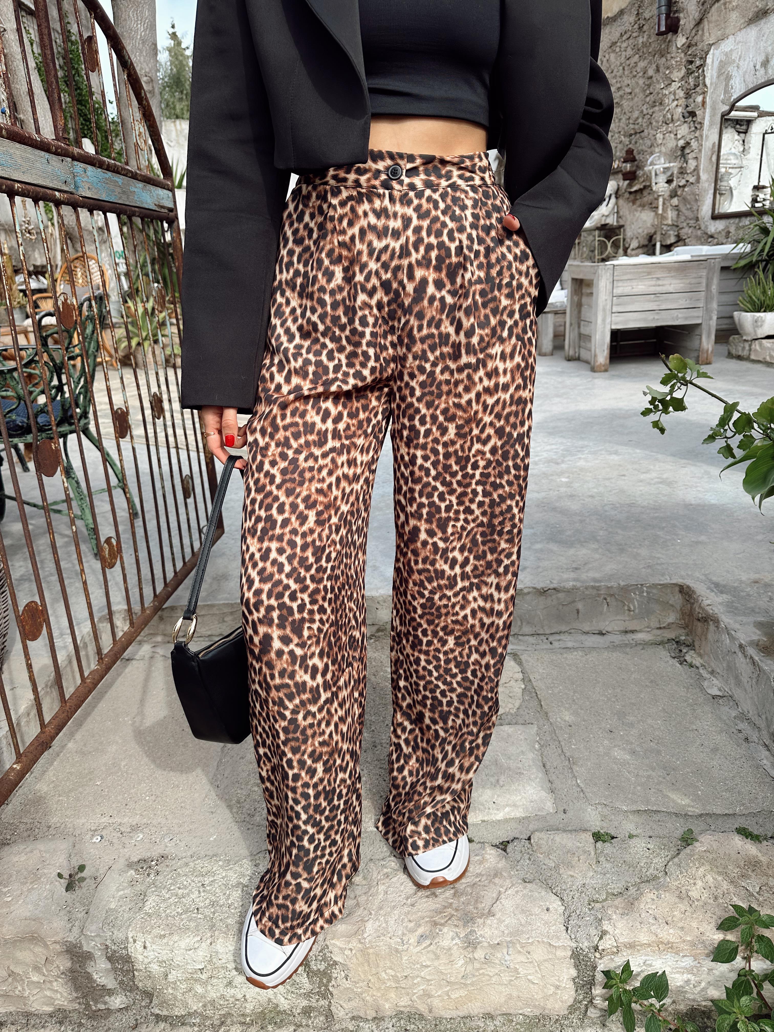 Leopar Desen Pantolon