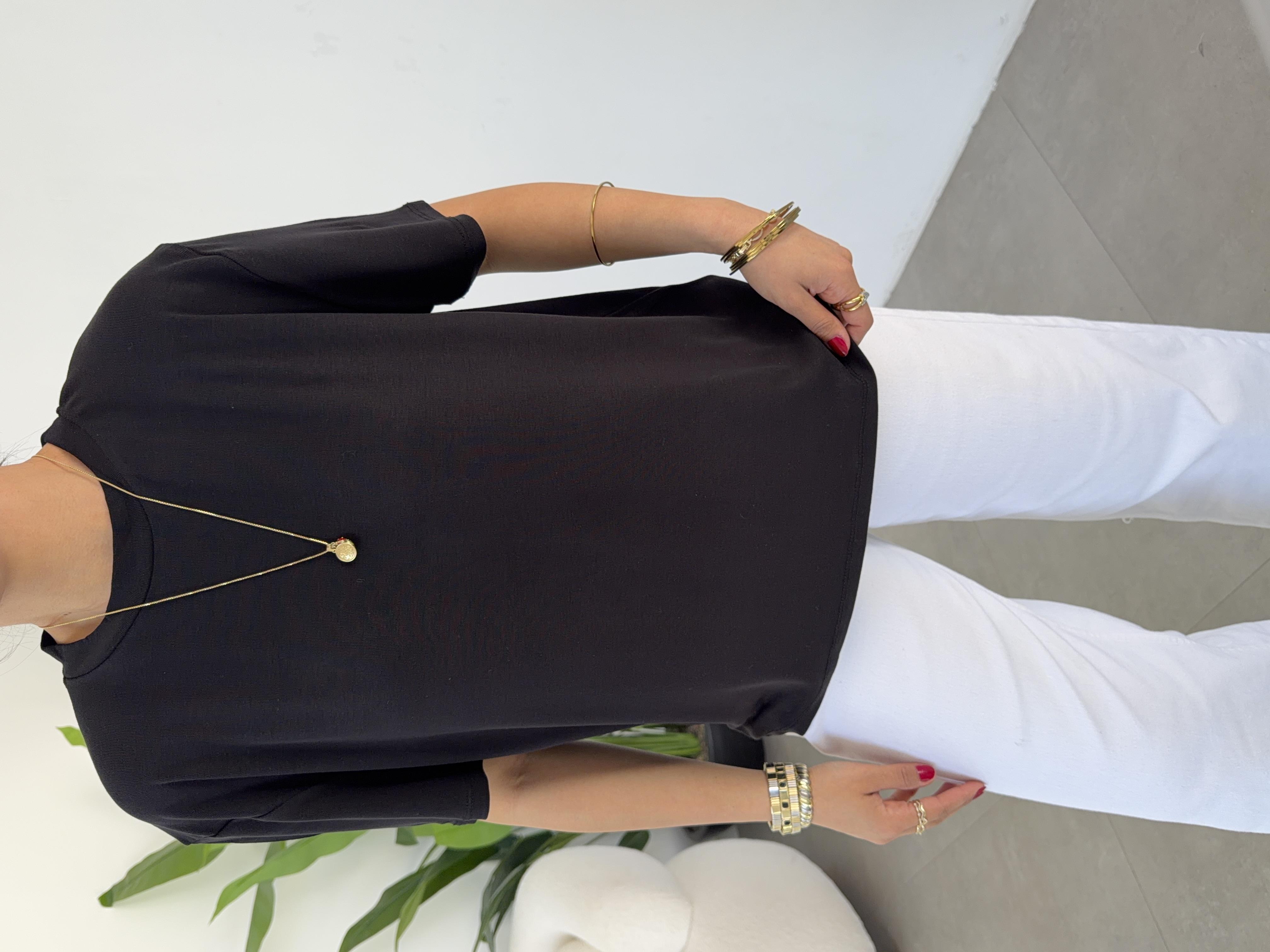 M-D Siyah İnterlok Bisiklet Yaka Basic