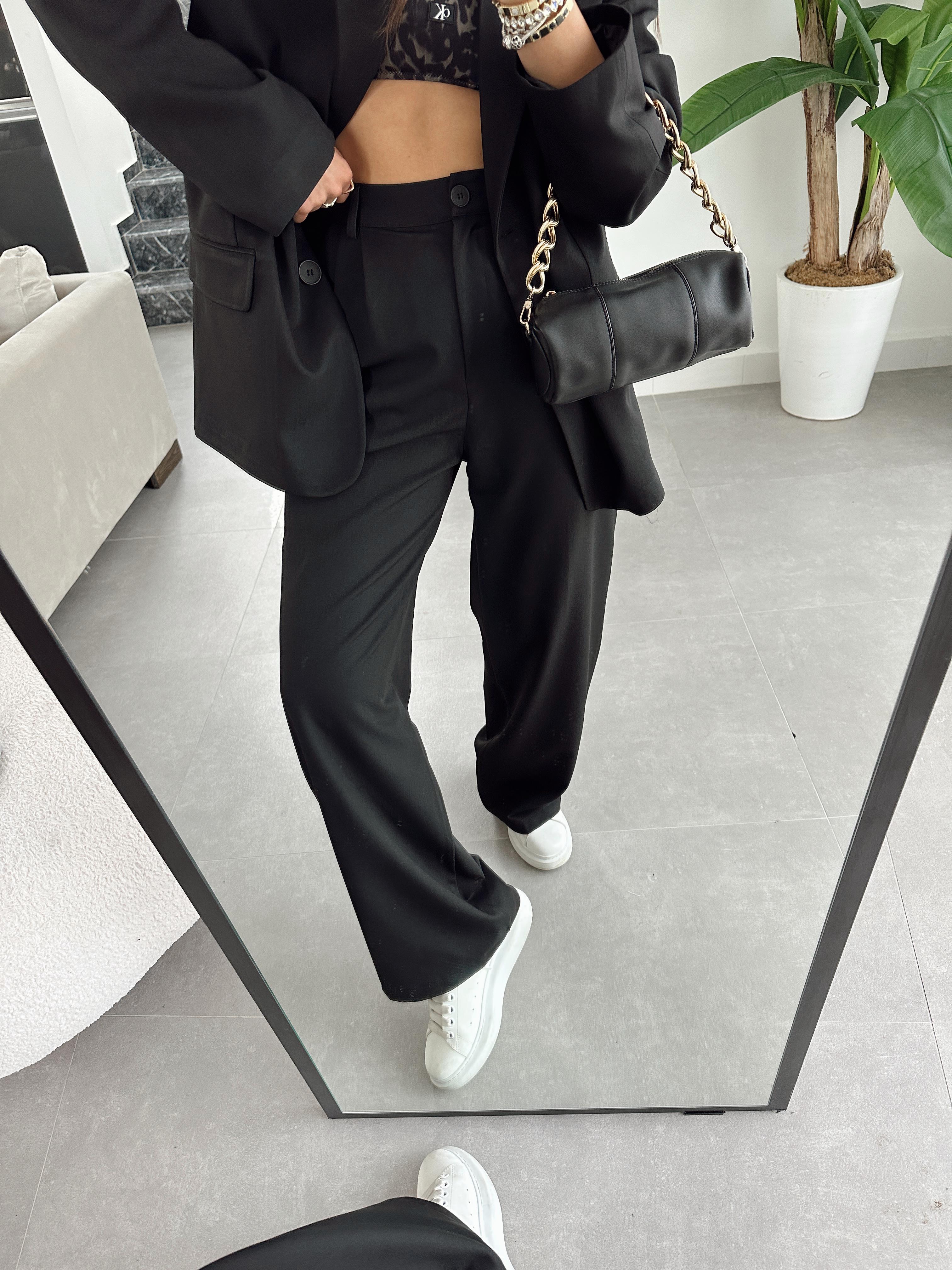 M-D Siyah Palazzo Pantolon