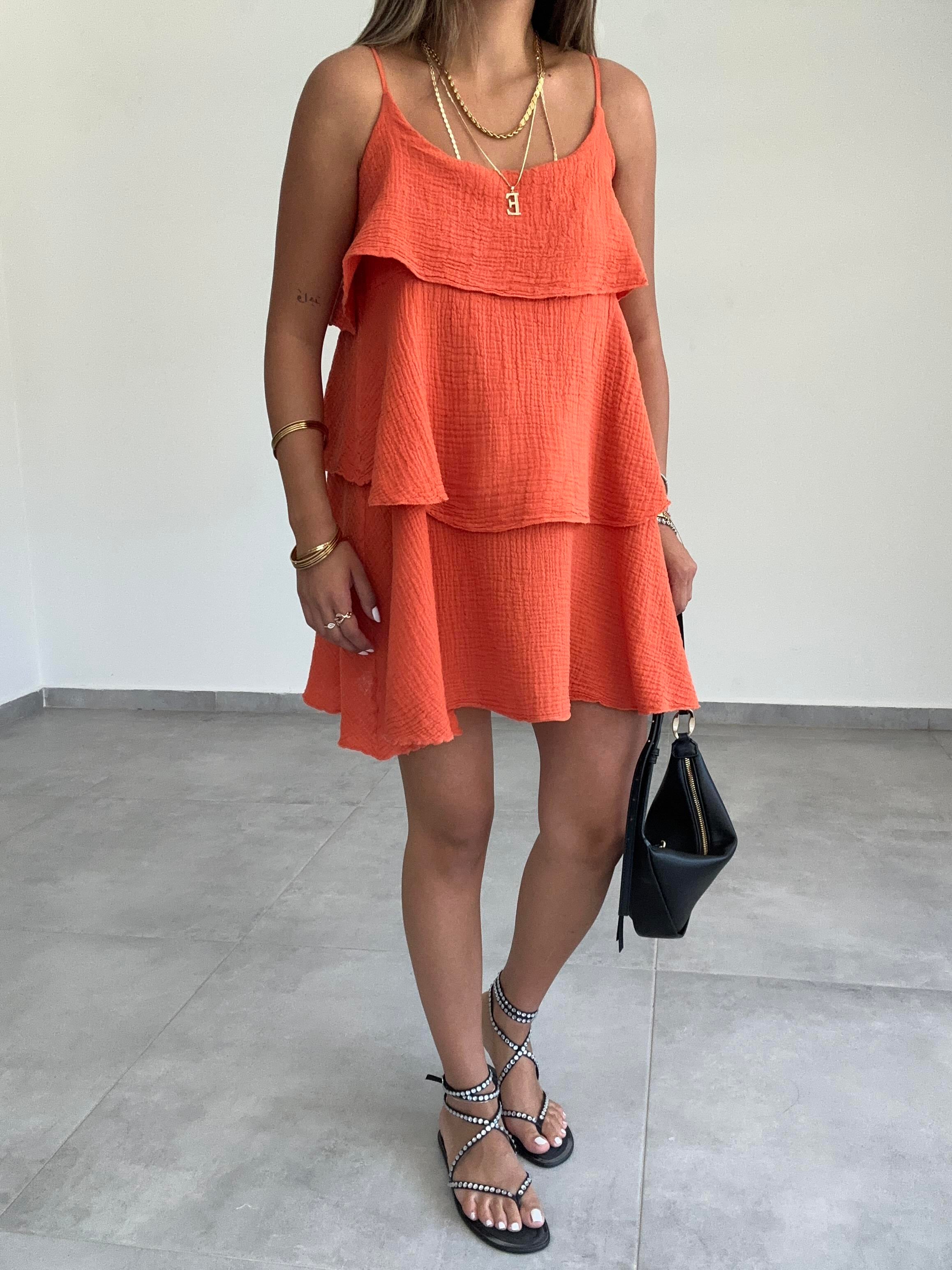 Meis Oranj Müslin Elbise