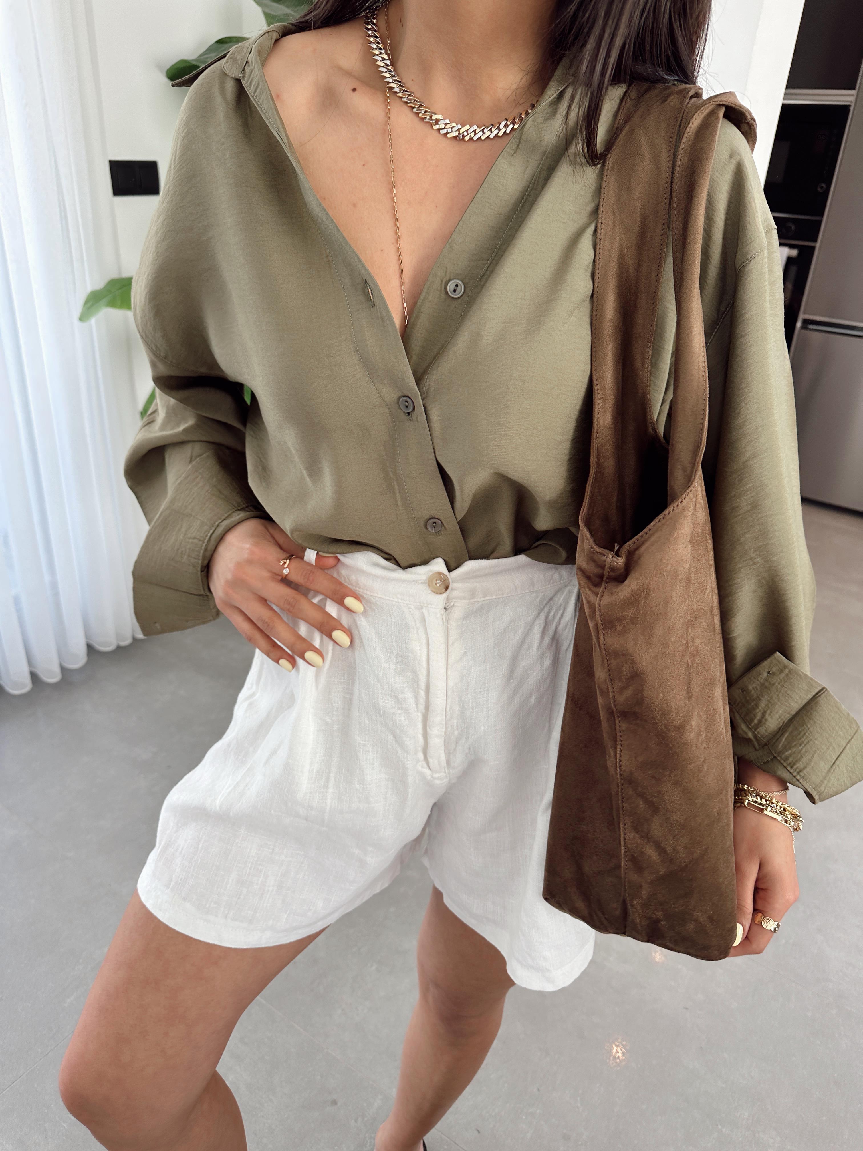 Melina Haki Oversize Gömlek