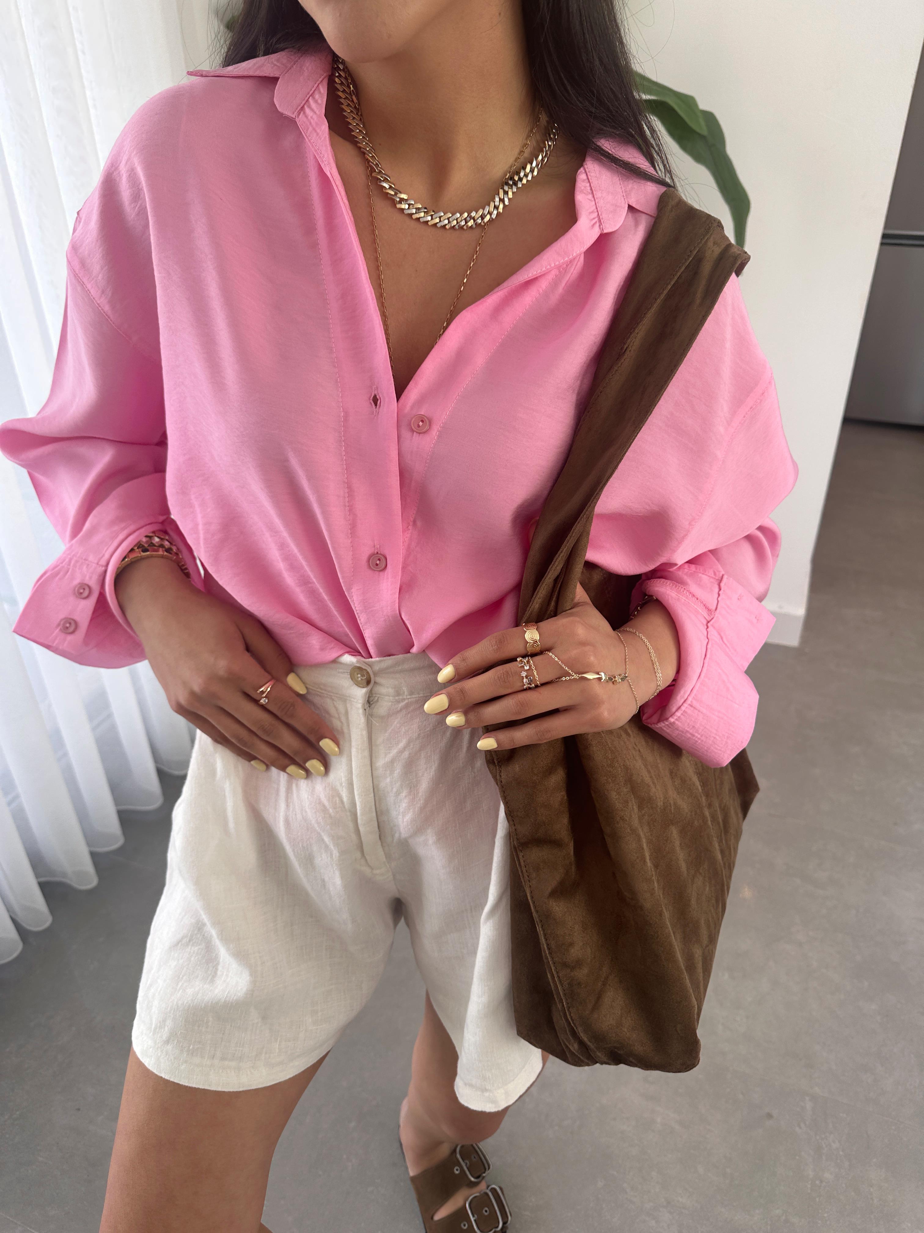 Melina Pembe Oversize Gömlek