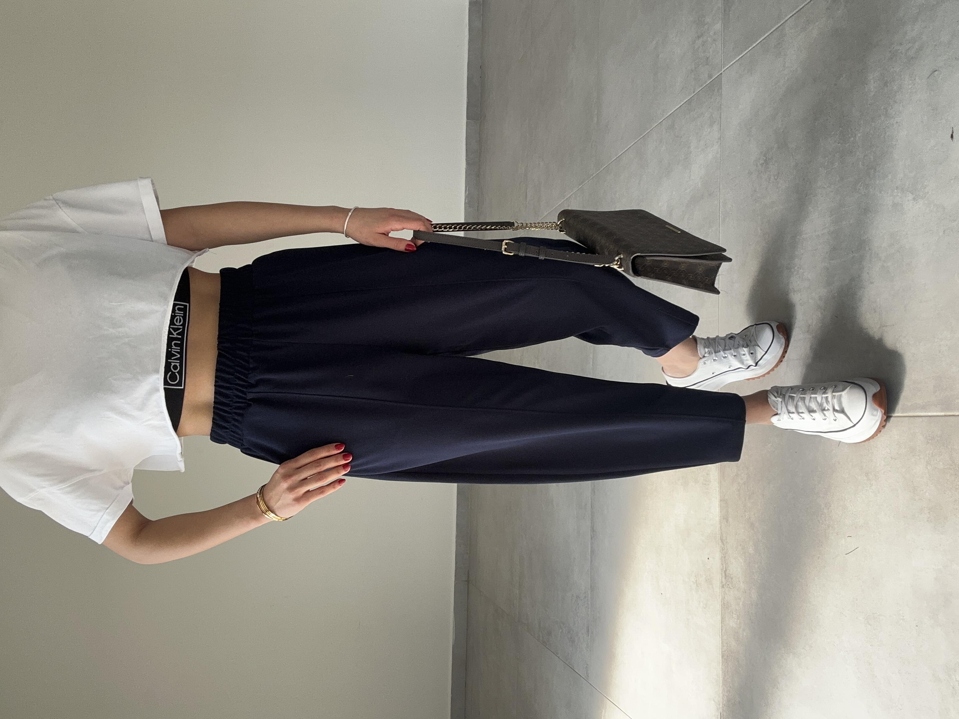 Mila Lacivert Önü Dikişli Şalvar Pantolon