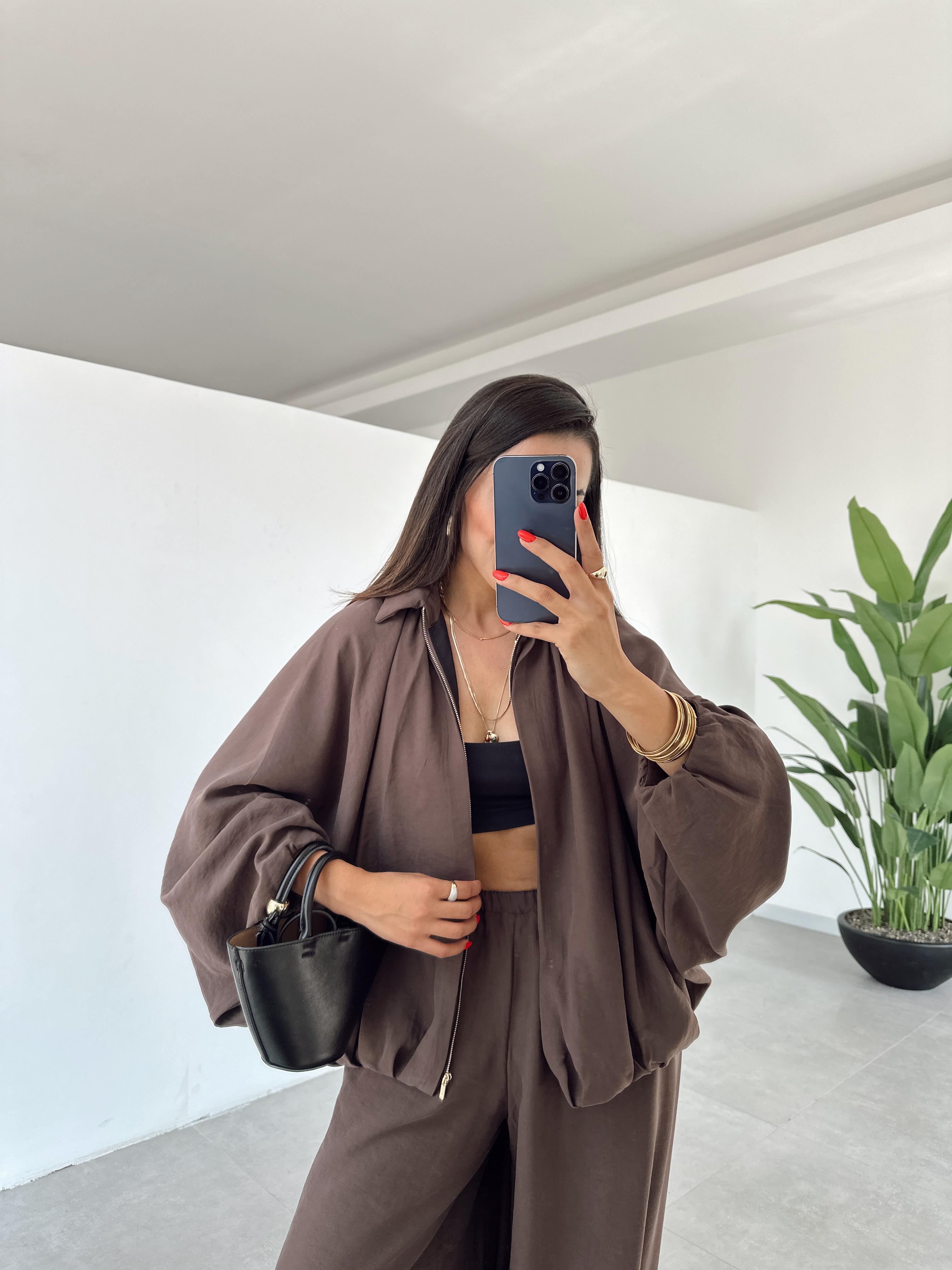 Miya Kahve Fermuarlı Ceket