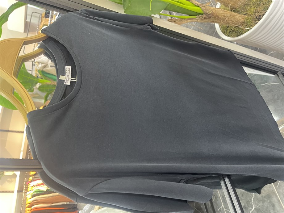 Modal Kumaş Antrasit Bisiklet Yaka Tshirt