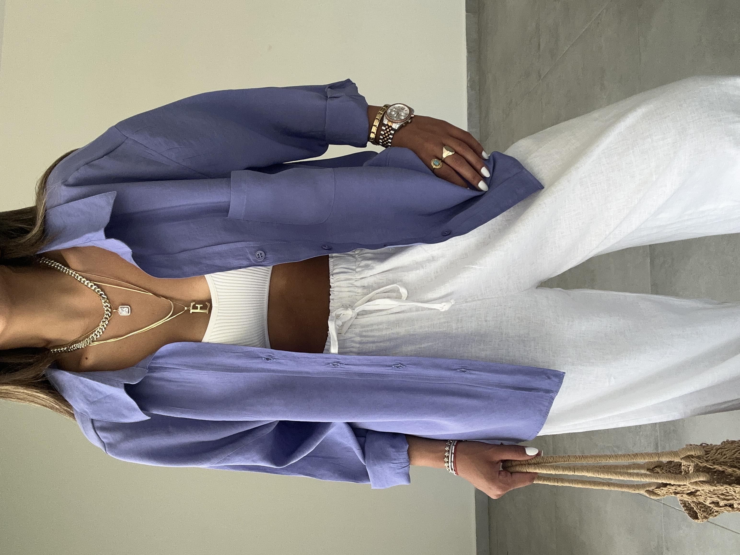 Mor Oversize Gömlek