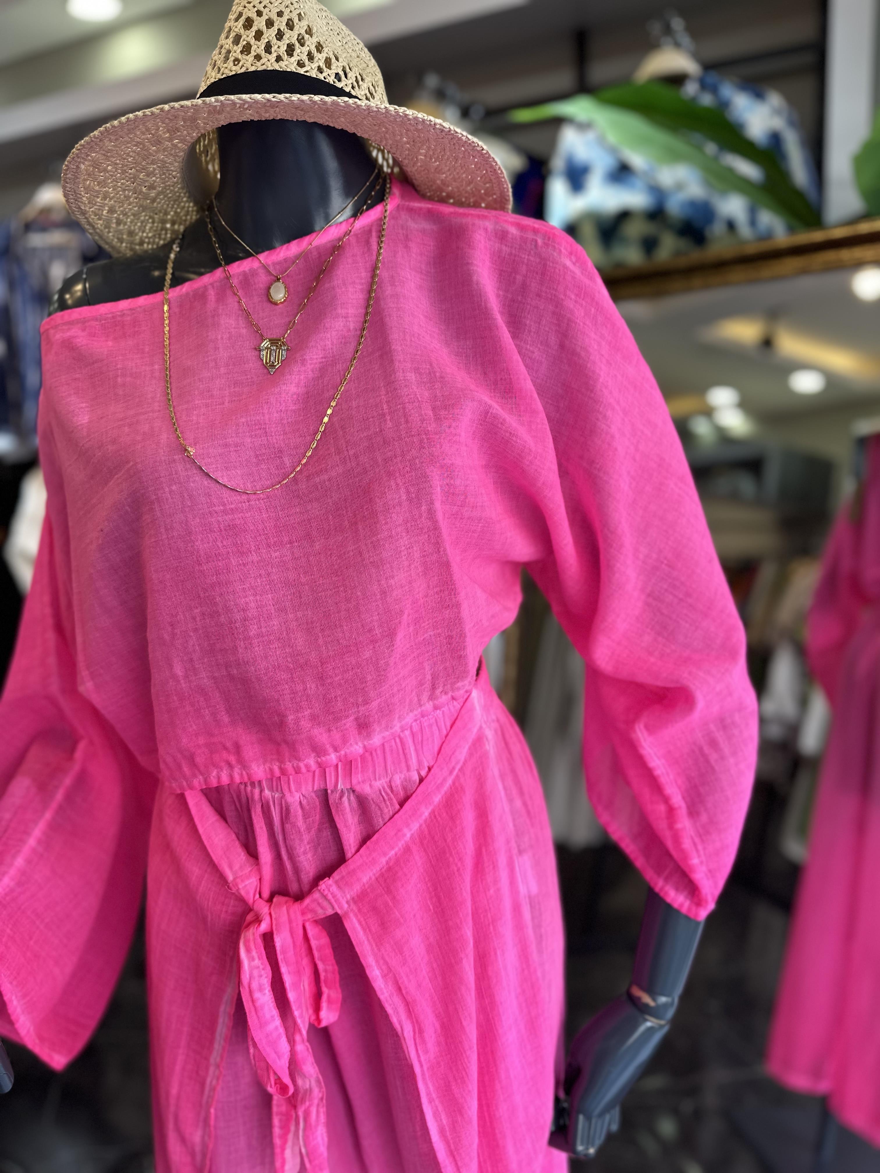 Neon Pembe Datça Bluz