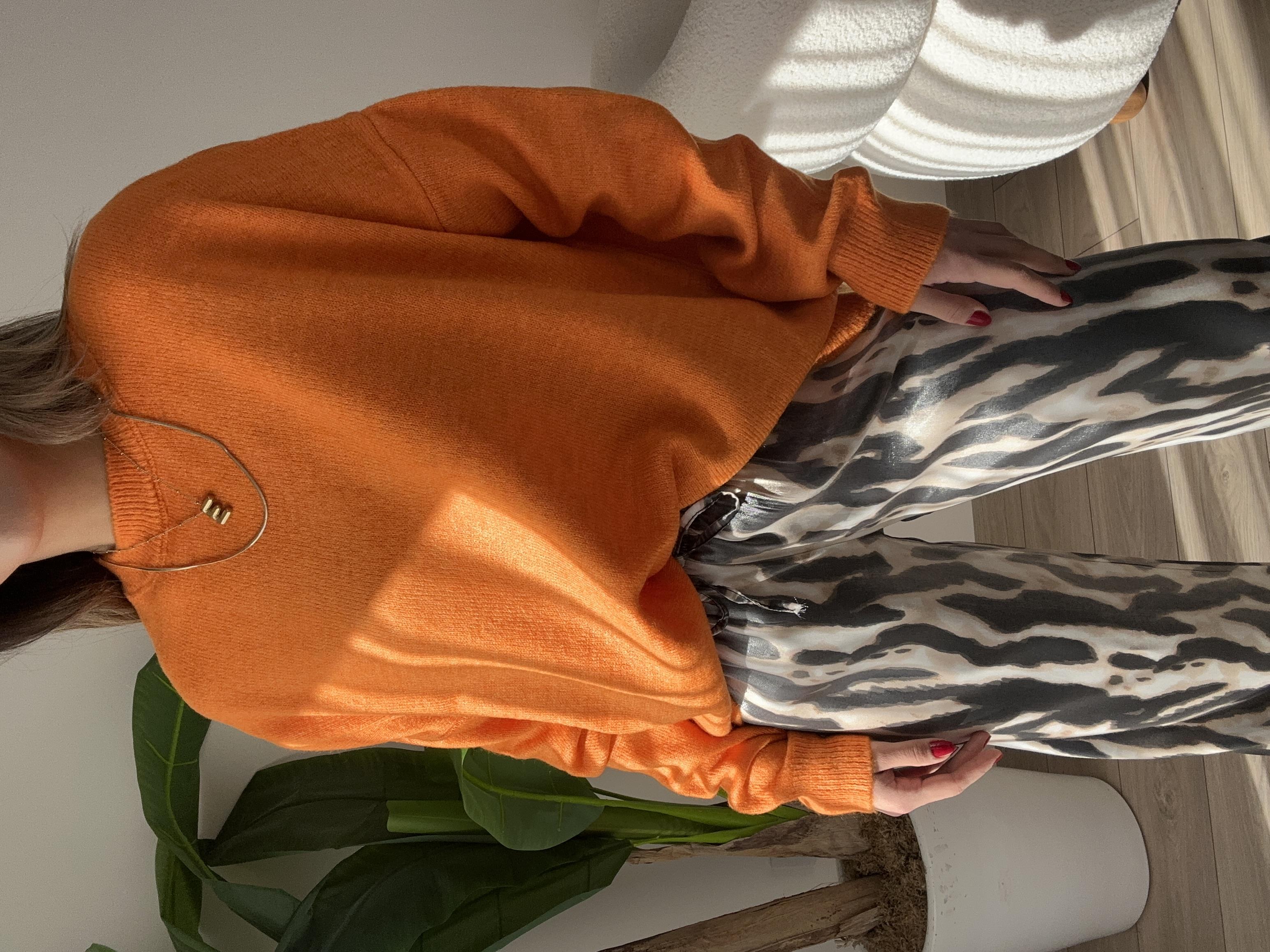 Oranj Bisiklet Yaka Triko Kazak