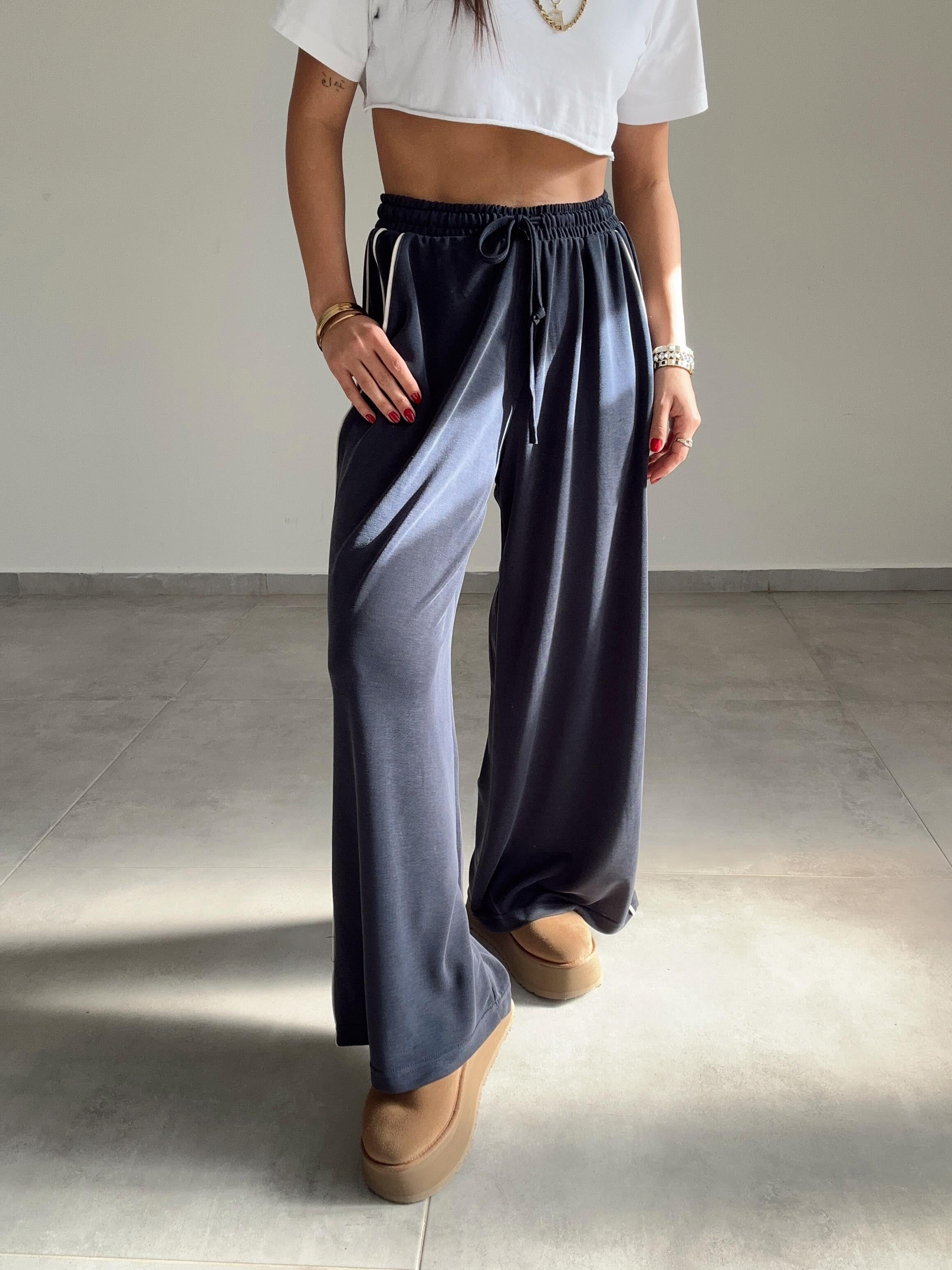 Oys Lacivert Biyeli Bol Paça Eşofman