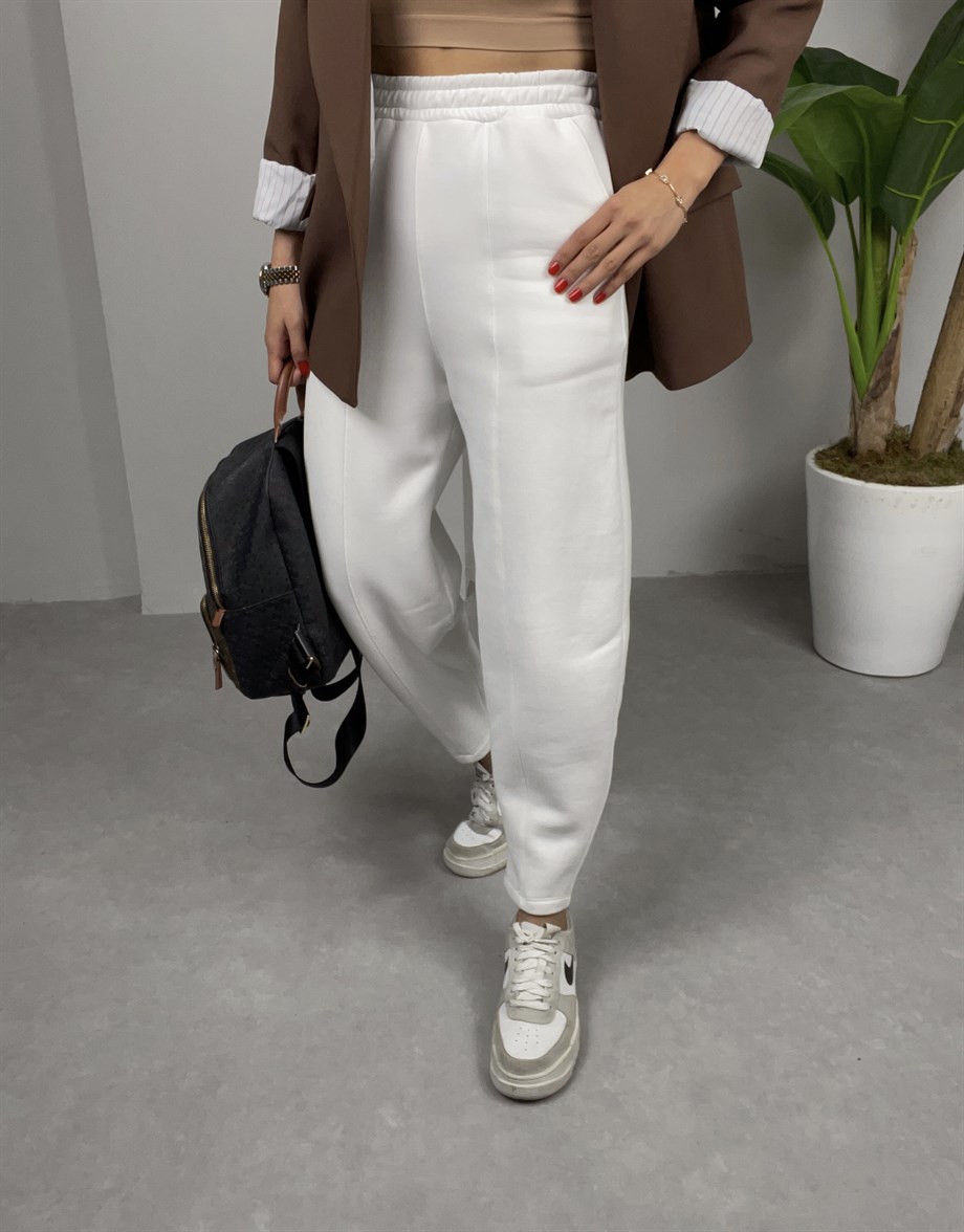 Özel Üretim Ekru Şalvar Eşofman