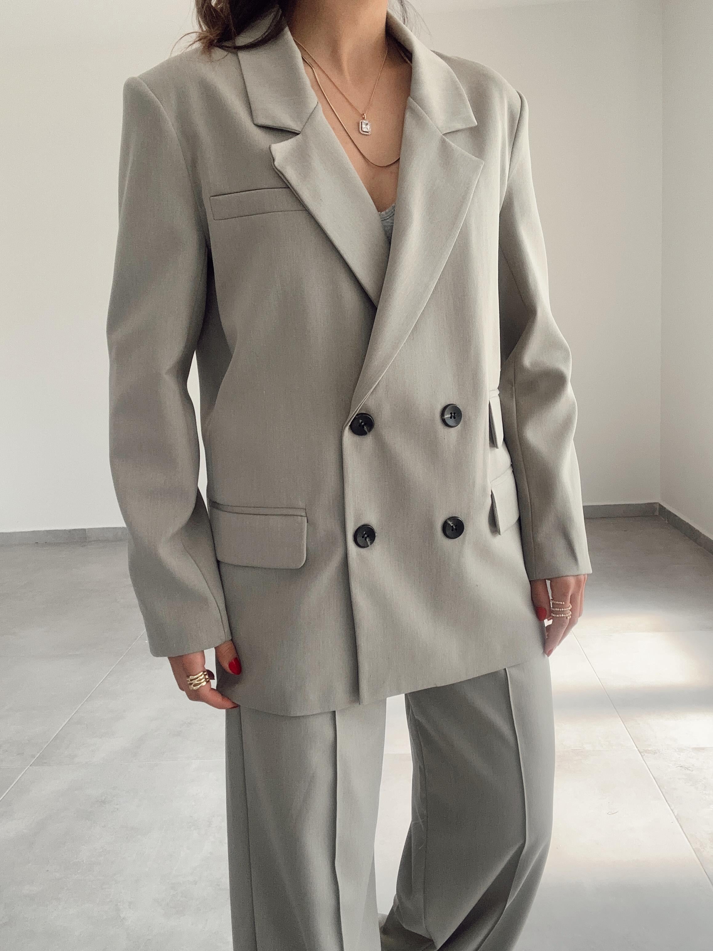 Poliviskon Haki Blazer Ceket