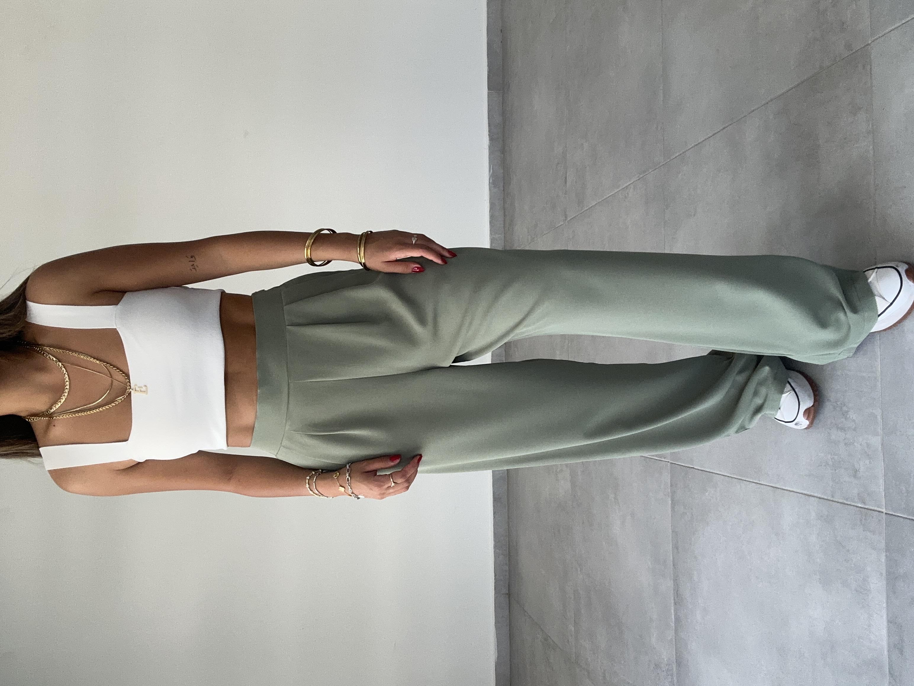 Rivero Yeşil Pileli Palazzo