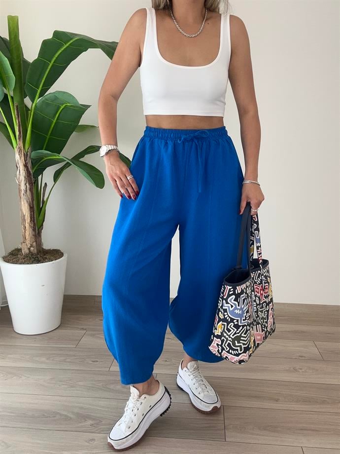 Saks Keten Şalvar Pantolon