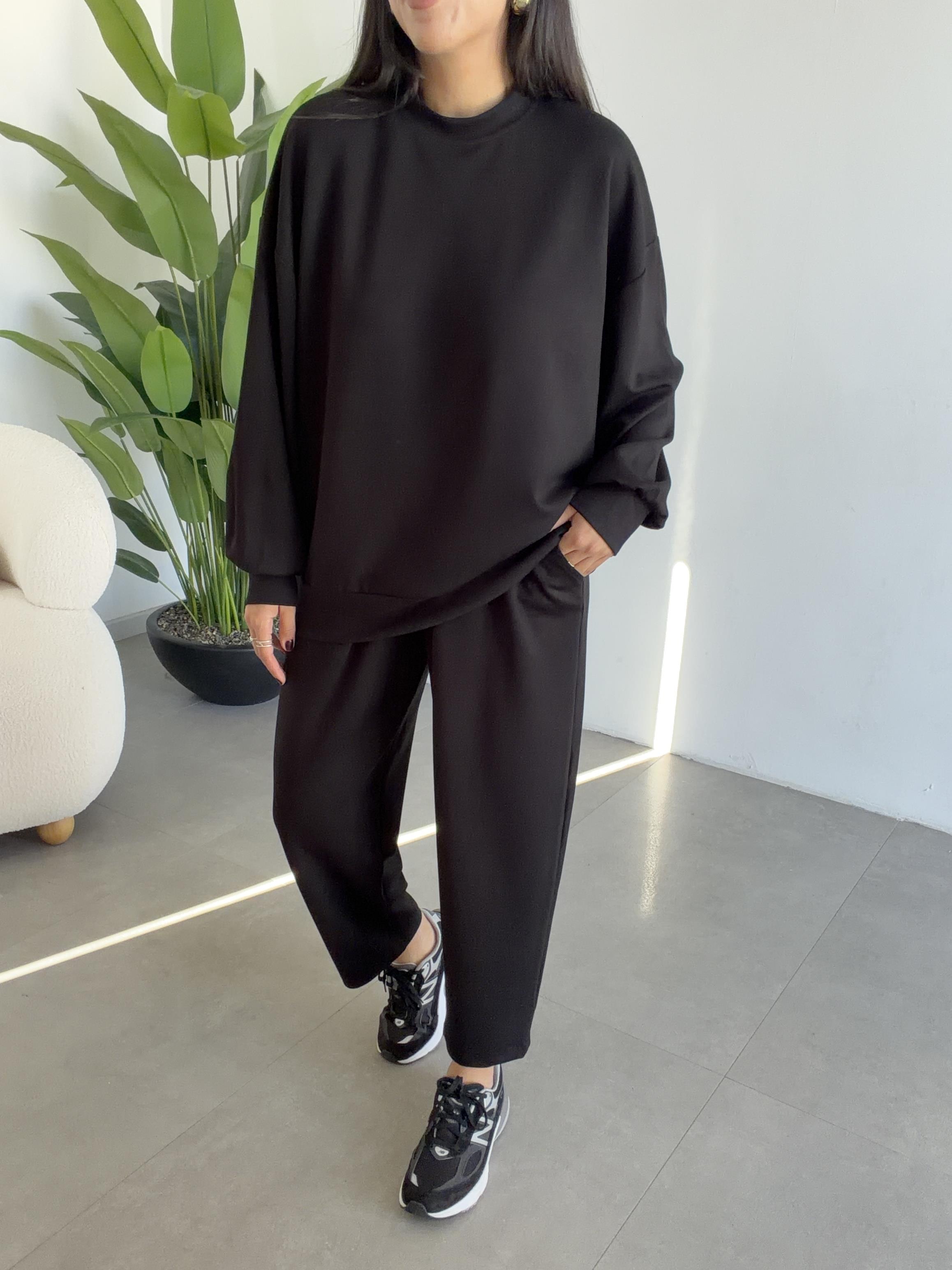 Siyah Bluz Pantolon Takım