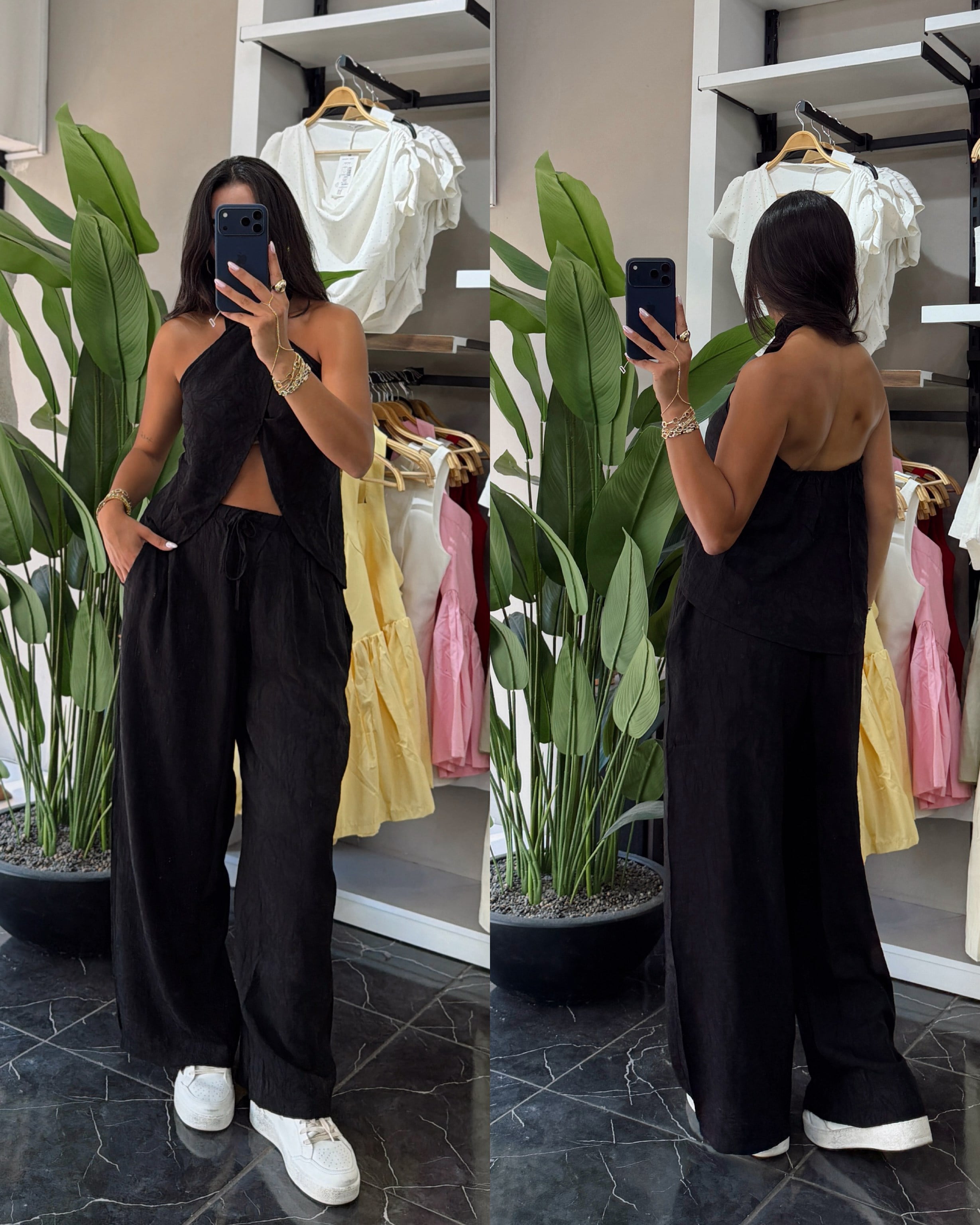 Siyah Bluz Pantolon Takım