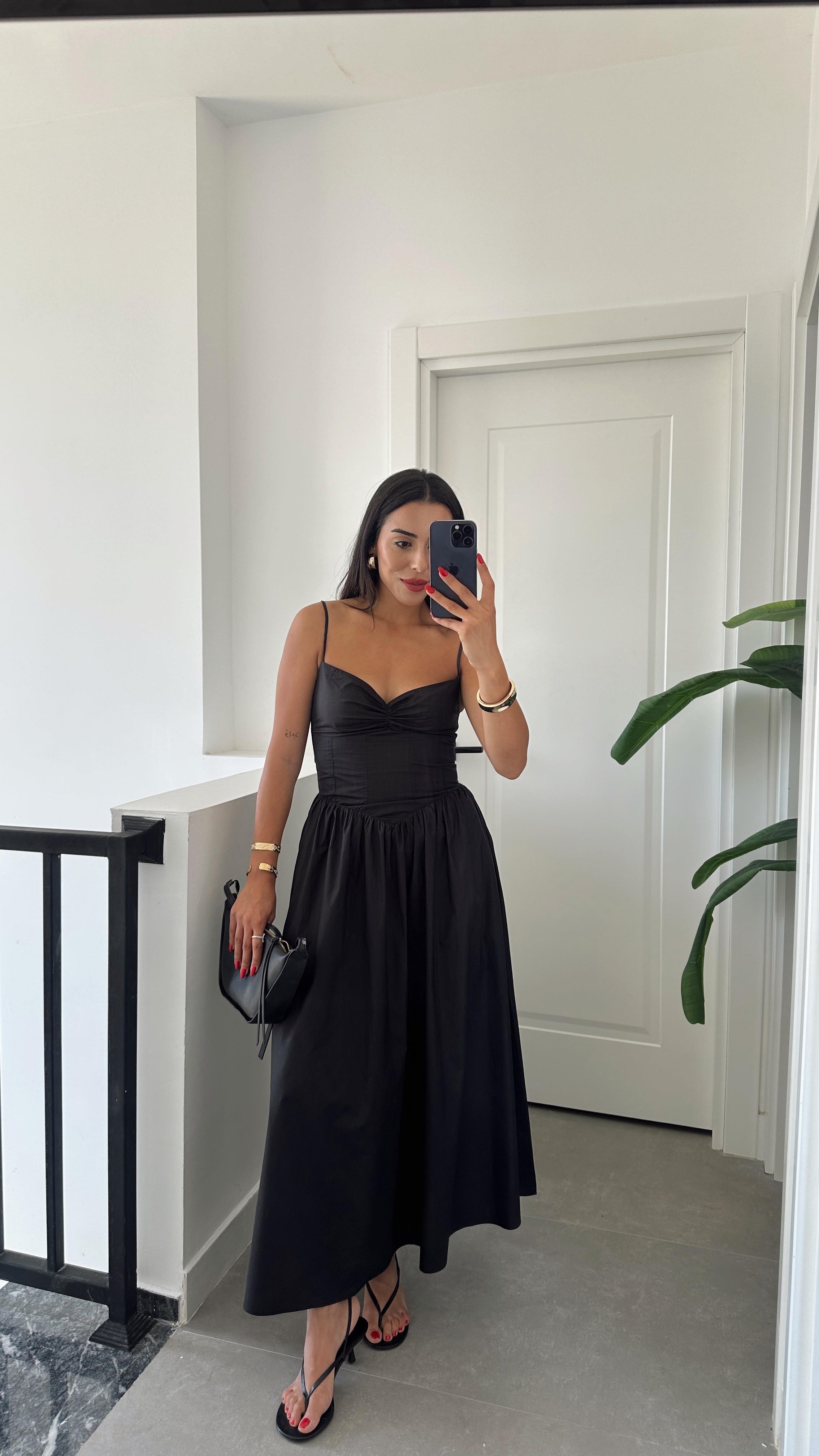 Siyah Candora Elbise