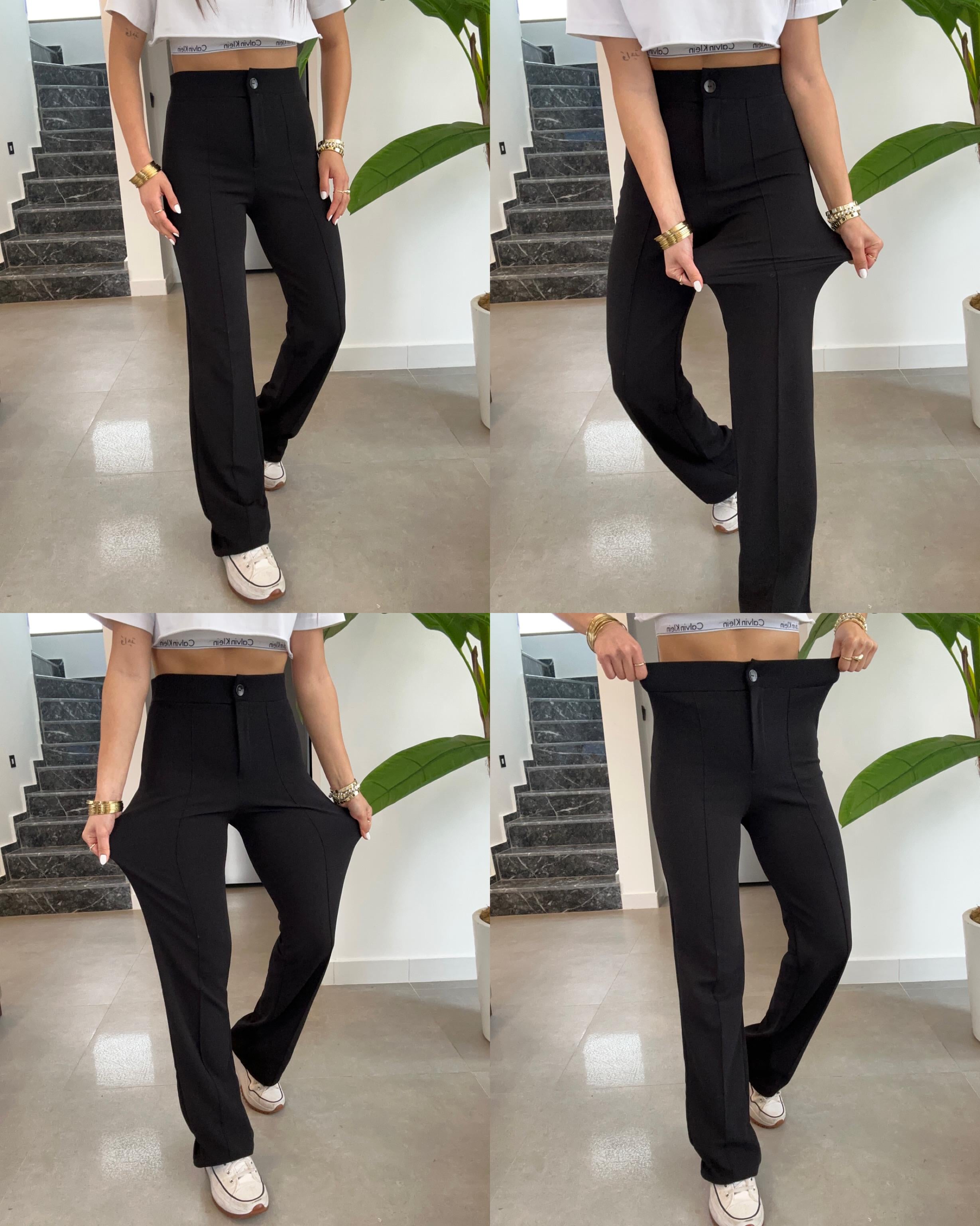 Siyah Çimalı Palazzo Pantolon